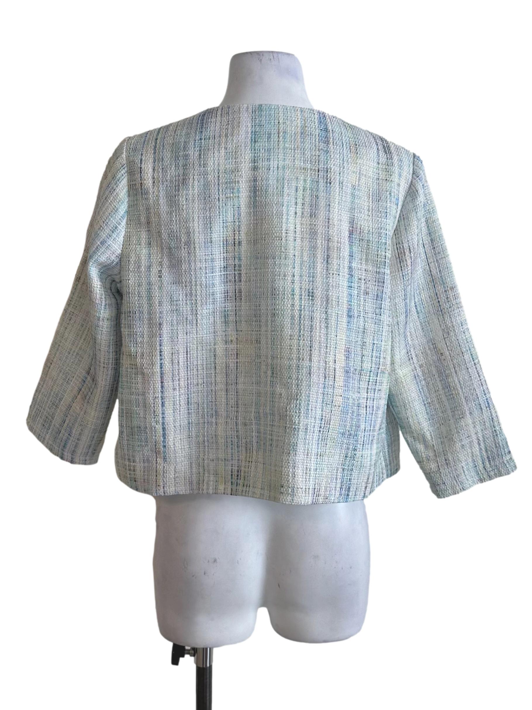 Mint Blue Textured Pocket Jacket