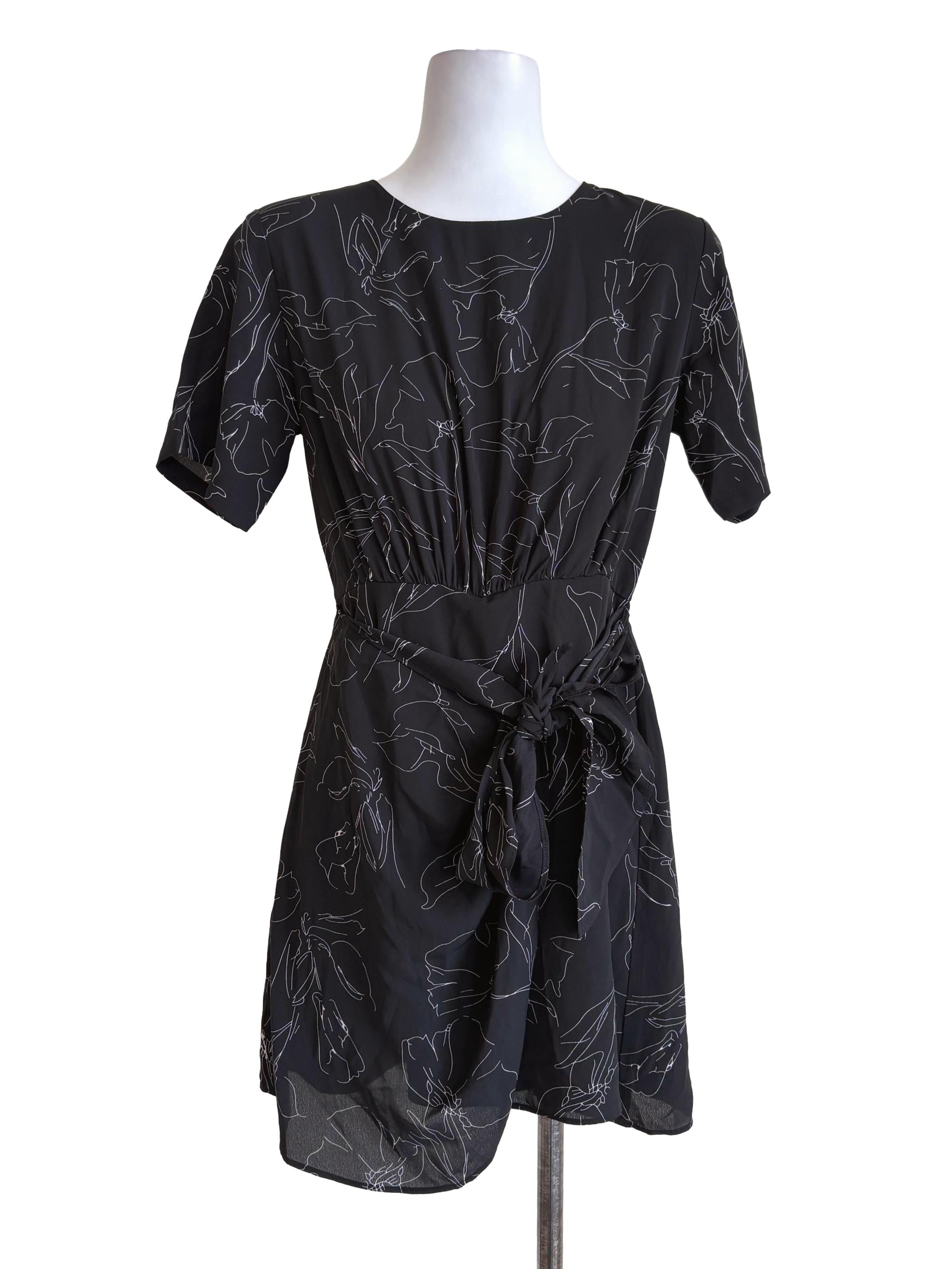 Black Floral Wrap Rompers TCL