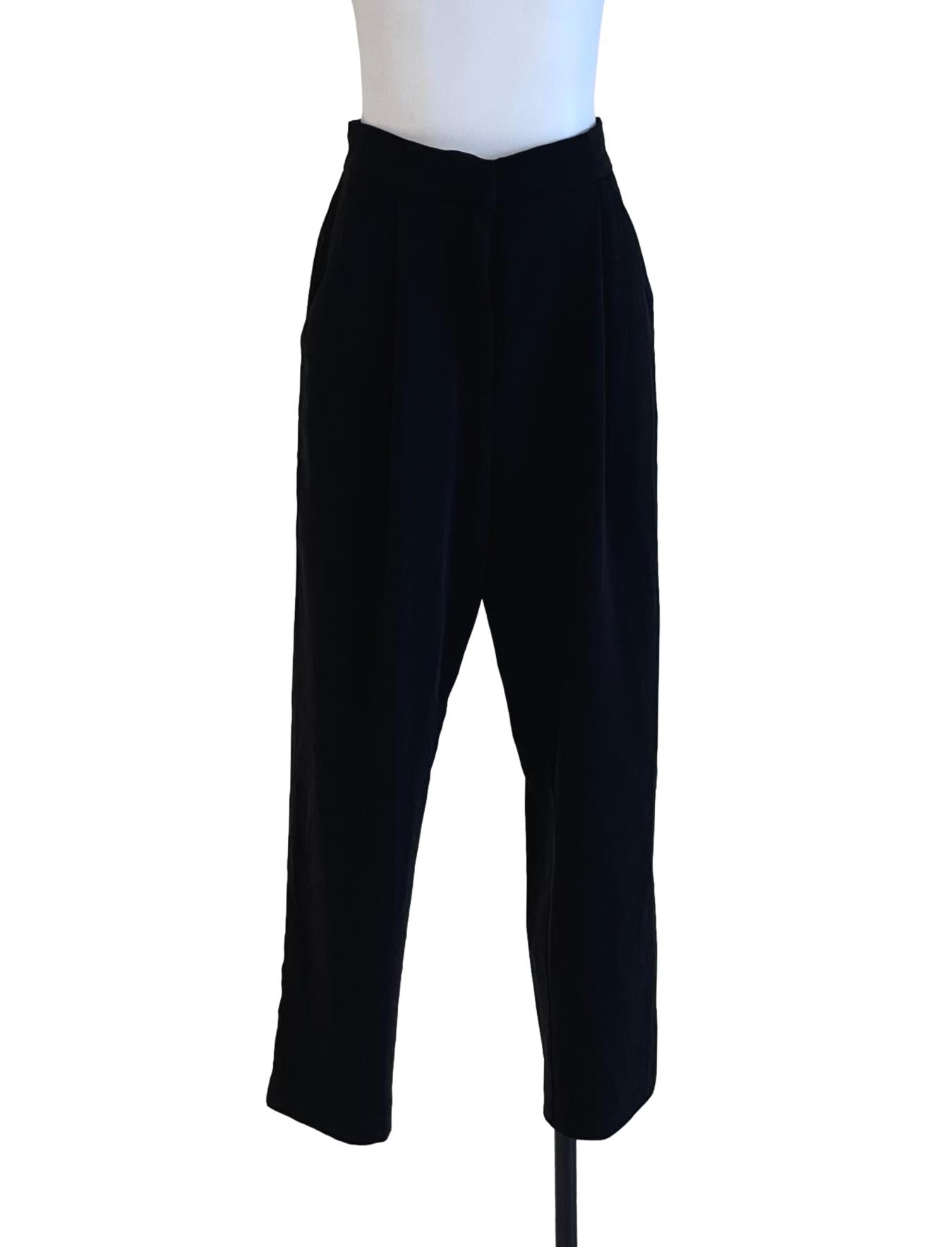 Black Tapered Pleat Pants OSN