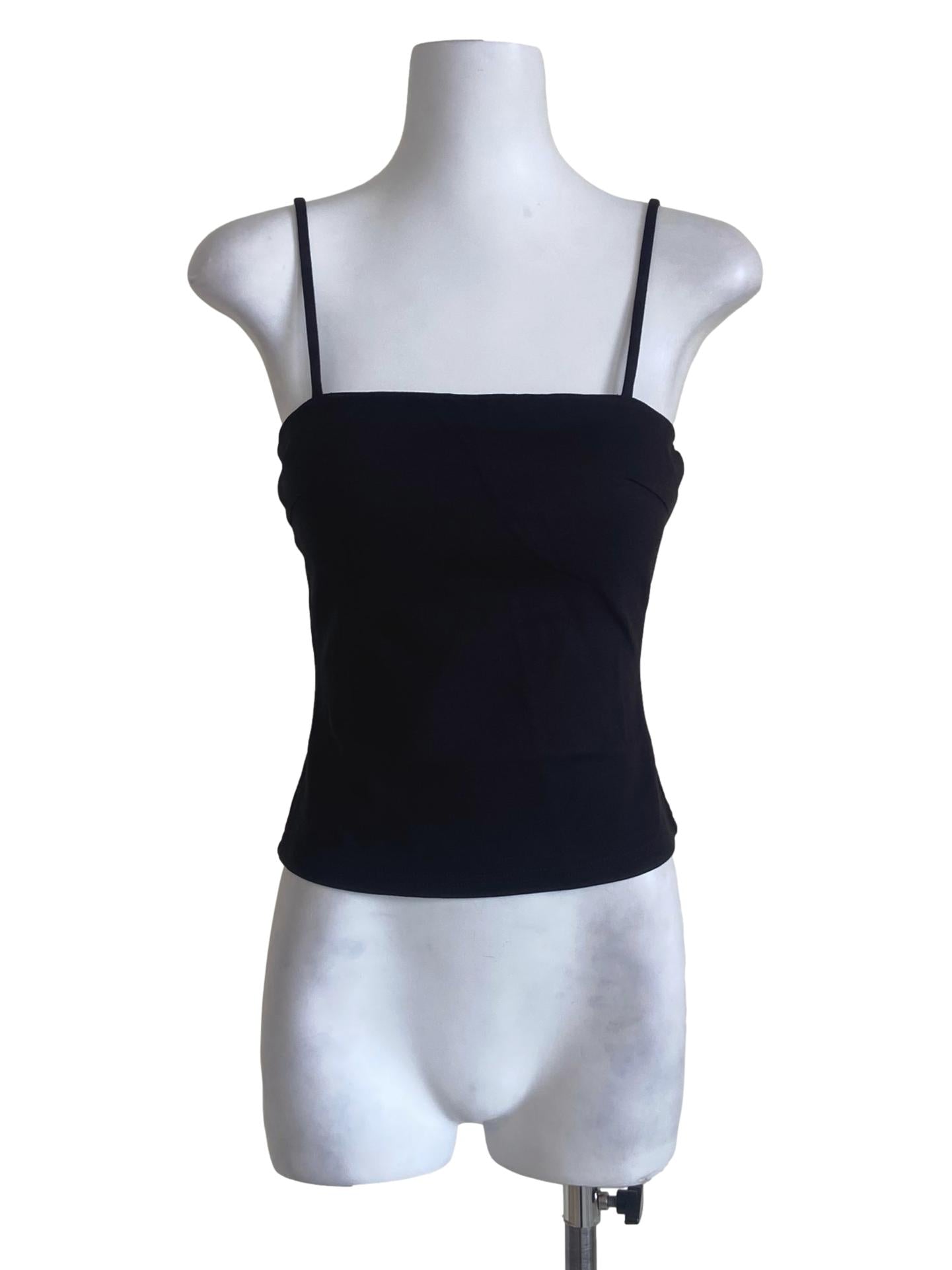 Black Spaghetti Straps Fit Sleeveless Top