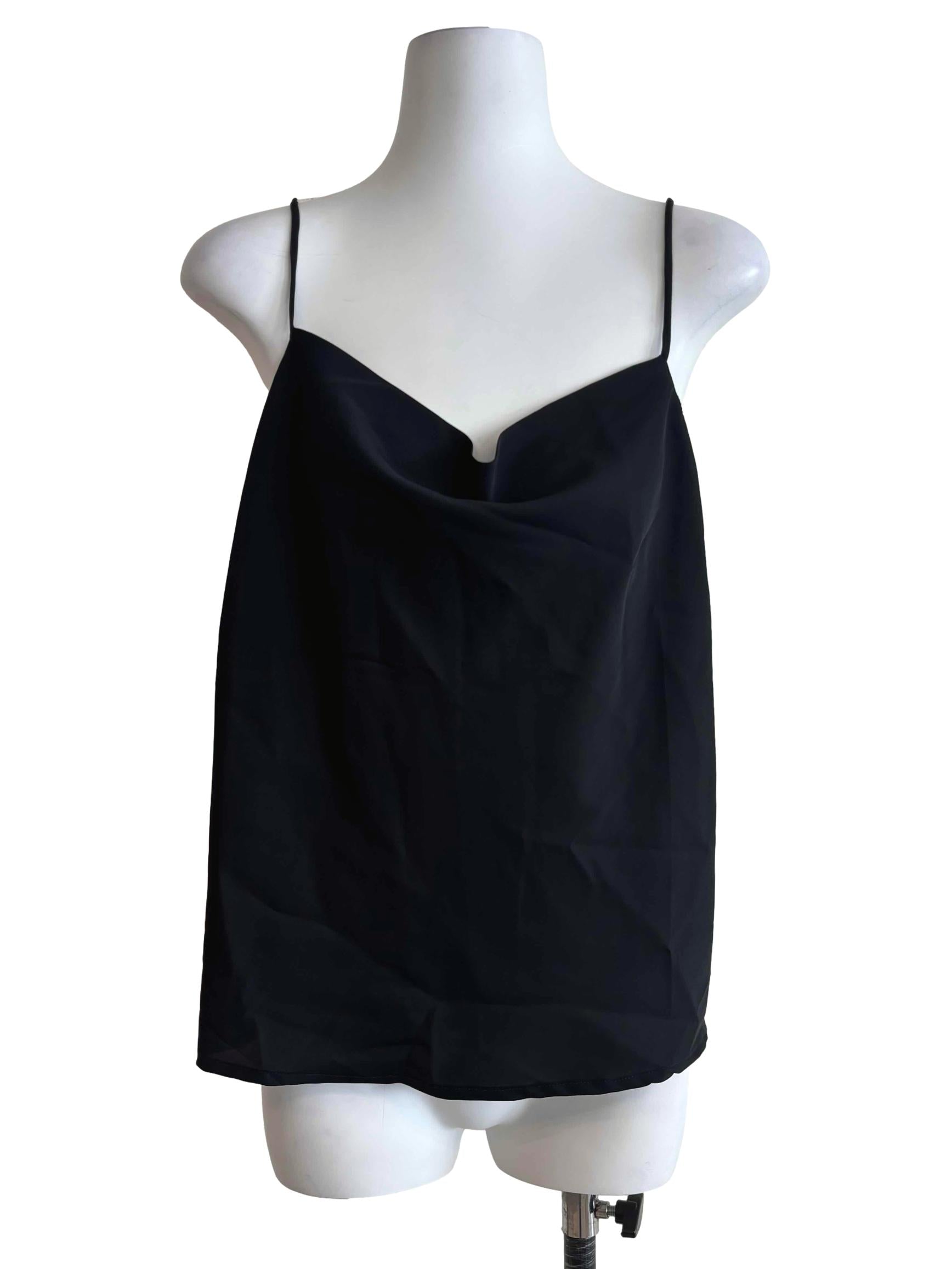 Black Cowl Neck Top