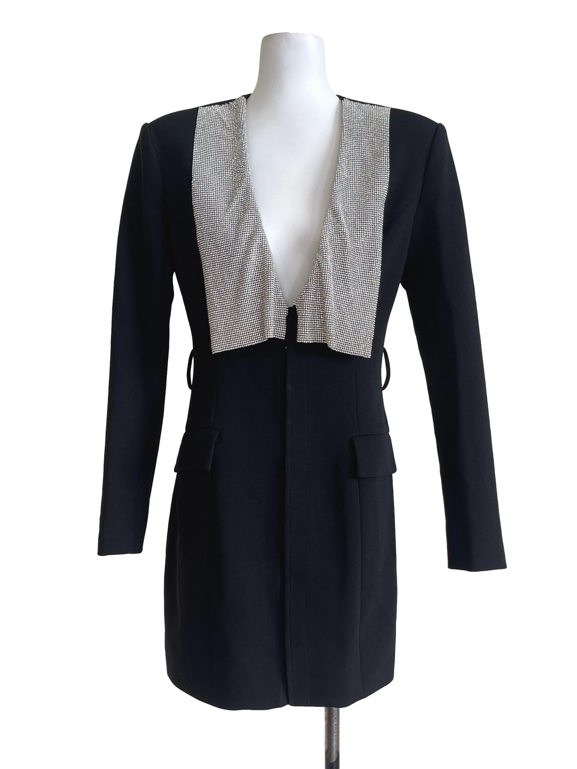 Black Fancy Blazer Suit Dress