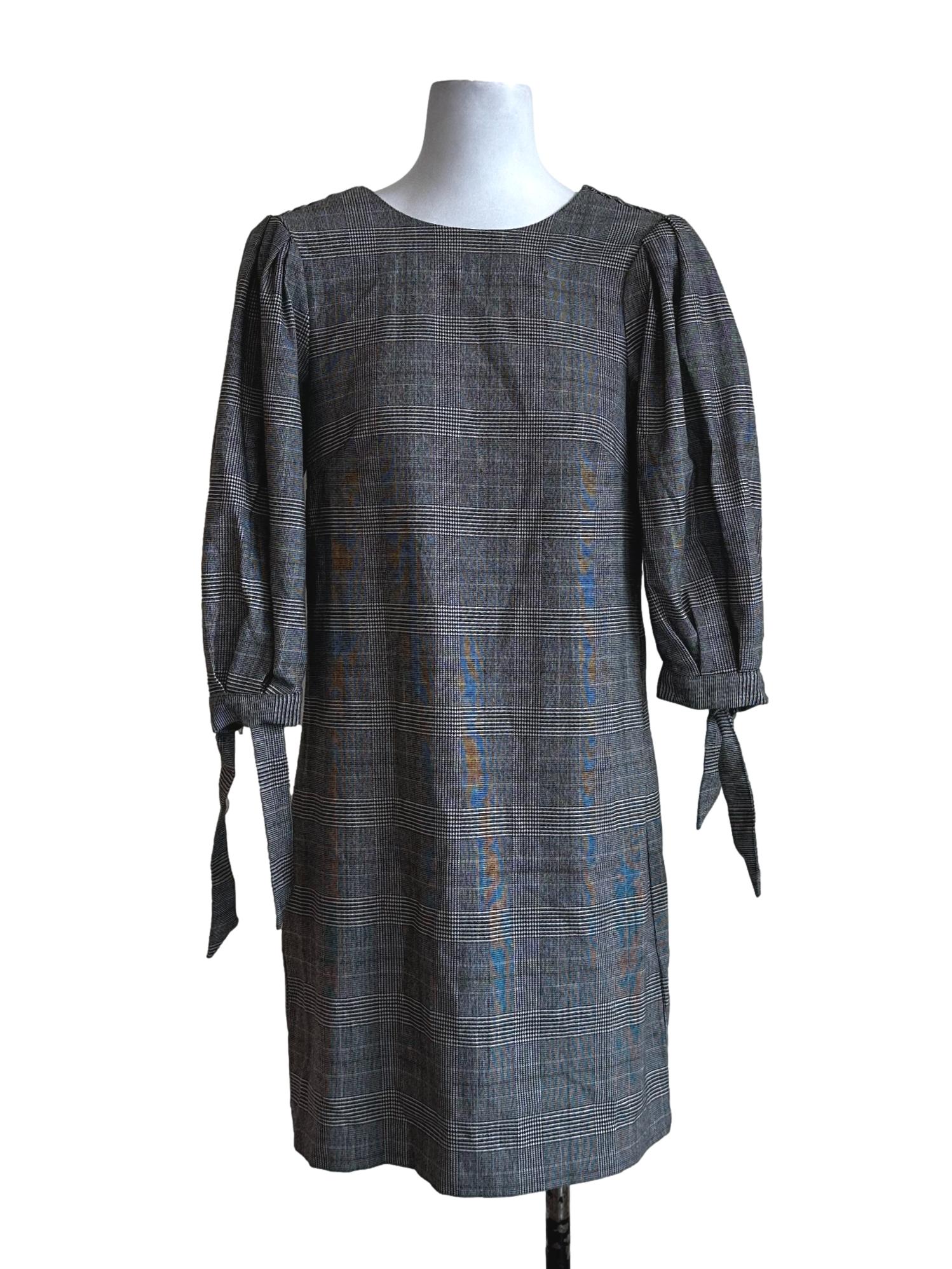 Black Houndstooth Mini Dress