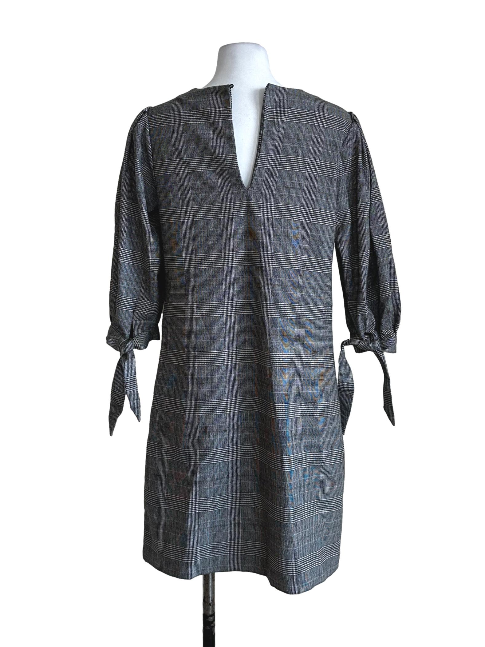 Black Houndstooth Mini Dress