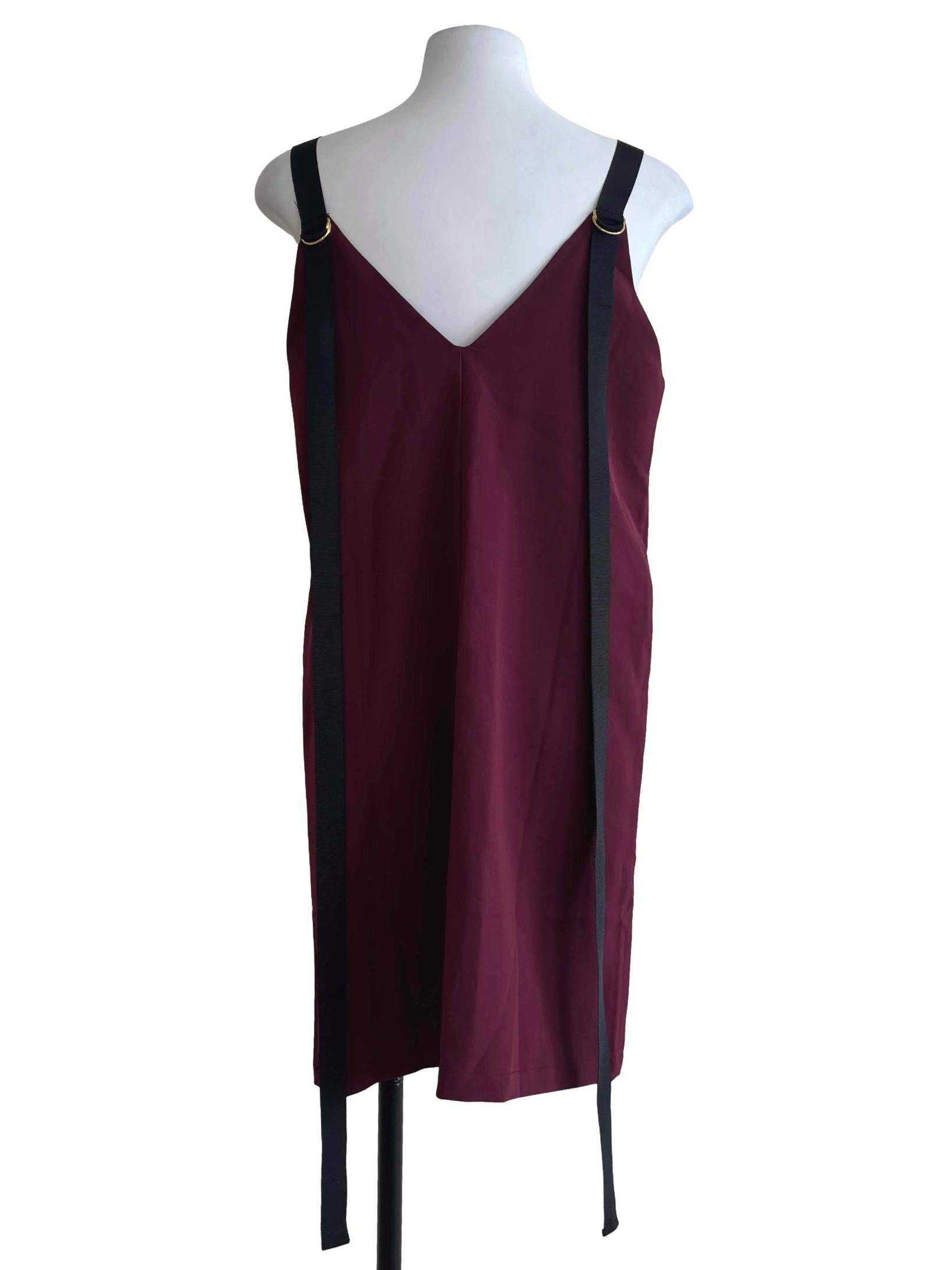 Maroon Black Strapped Dress