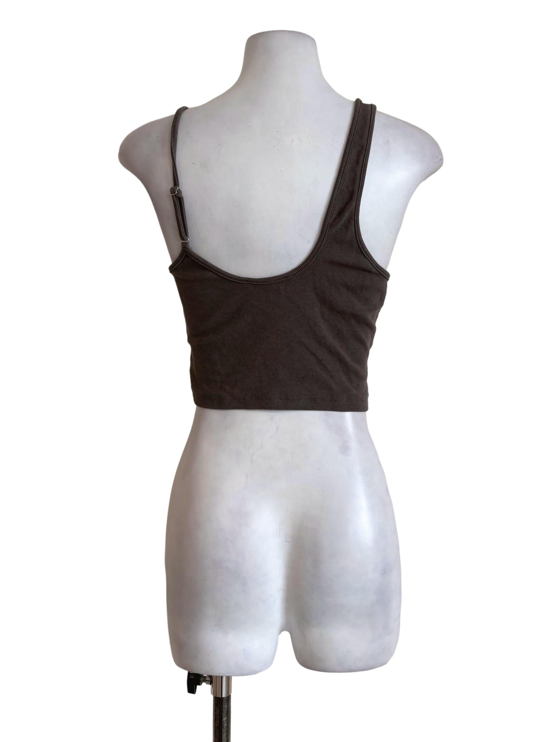 Ashy Brown Knitted Tank Top YHF