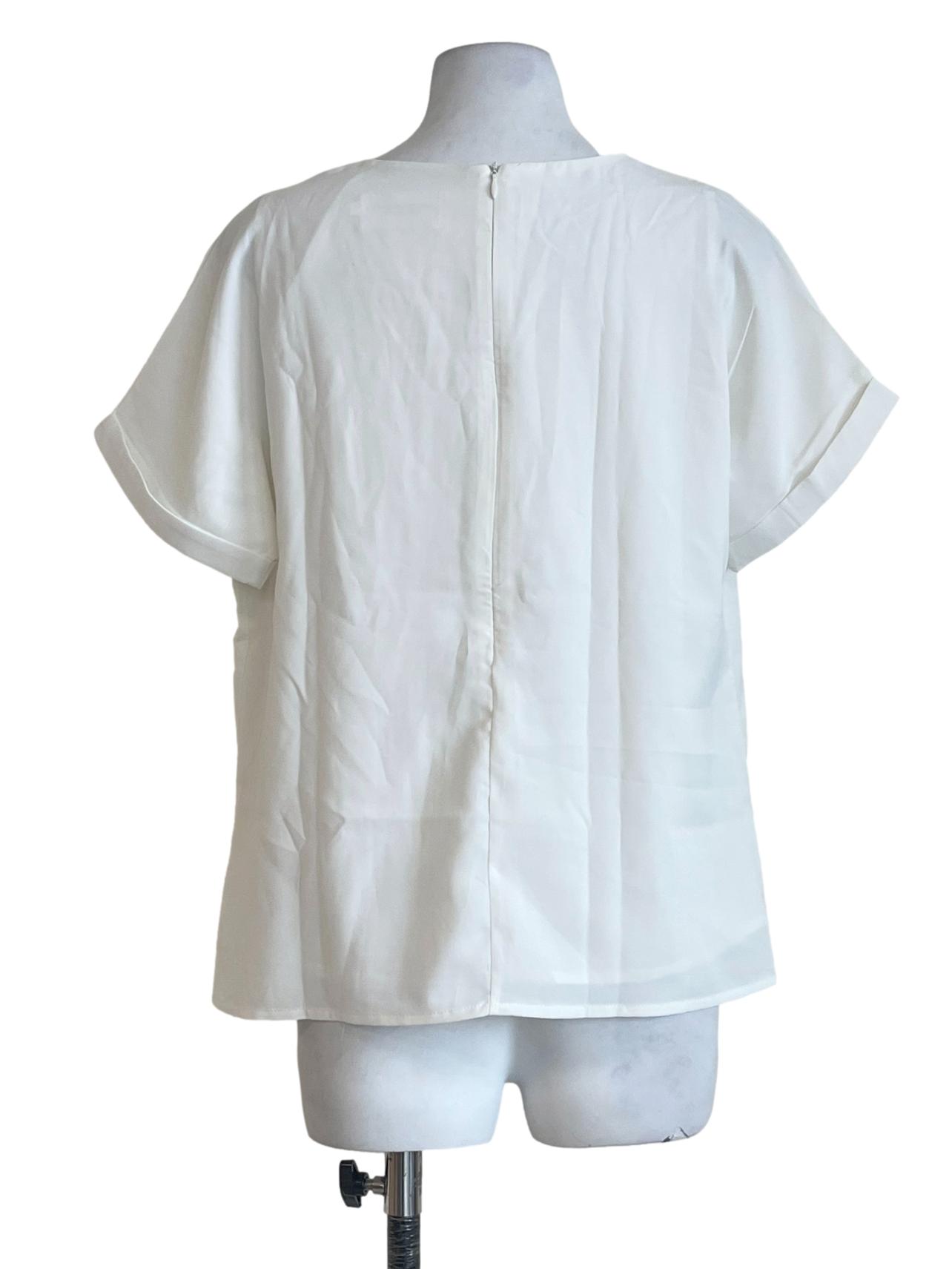 Daisy White Halter Short Sleeve Top