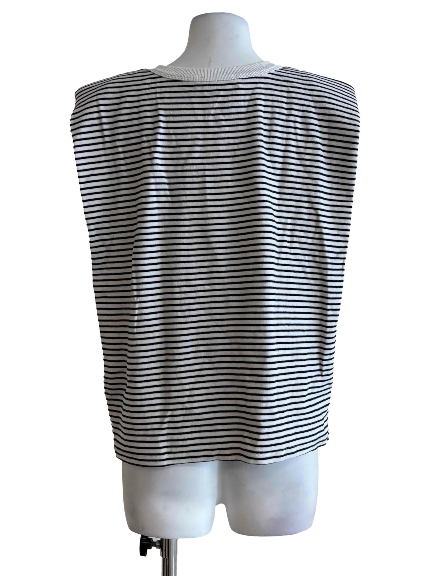 Black And White Striped Sleeveless Top