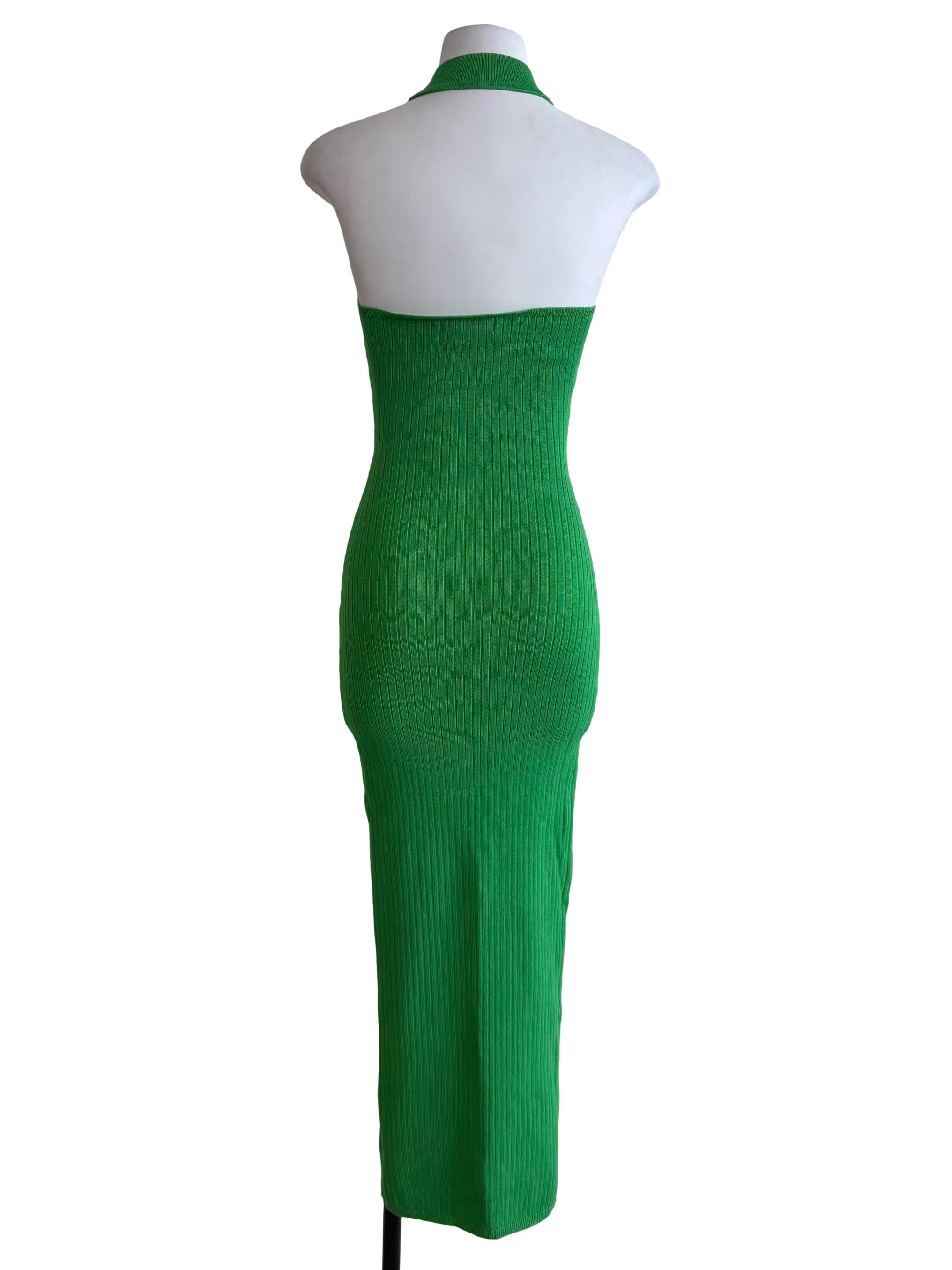 Green Halter Neck Bodycon Dress