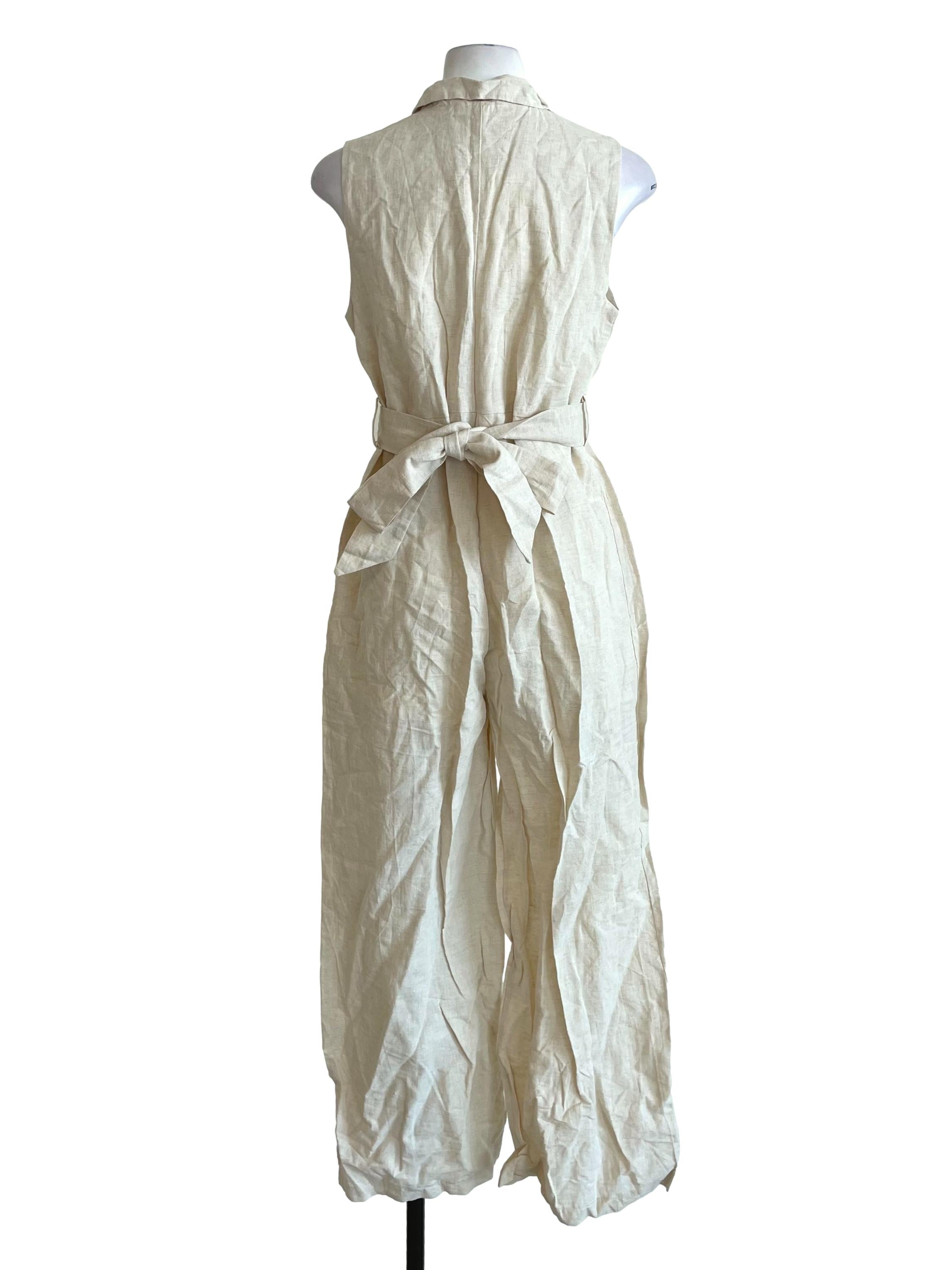 Ivory Sleeveless Suit Jumpsuit TEM