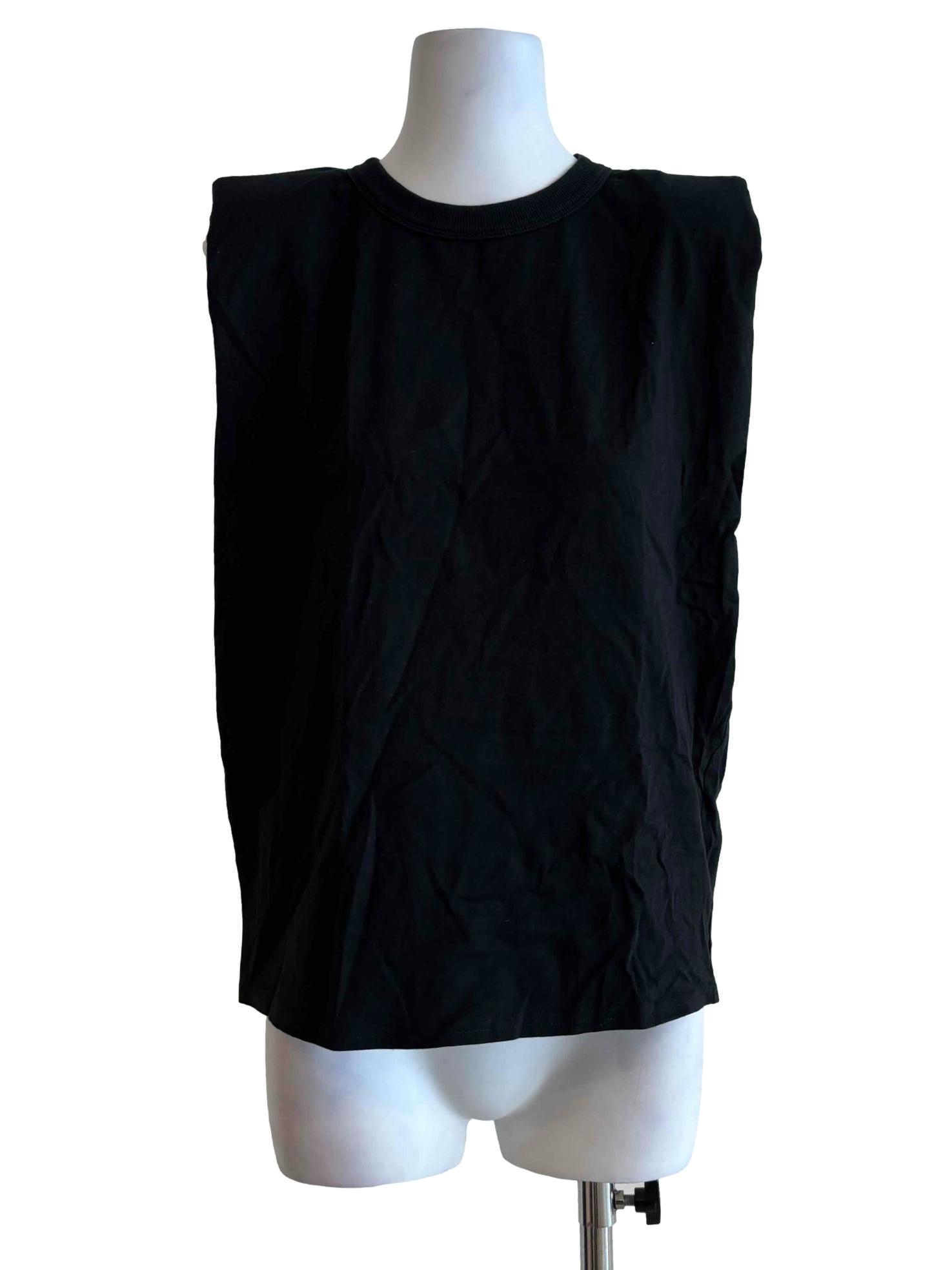 Night Black Sleeveless Round Neck Top