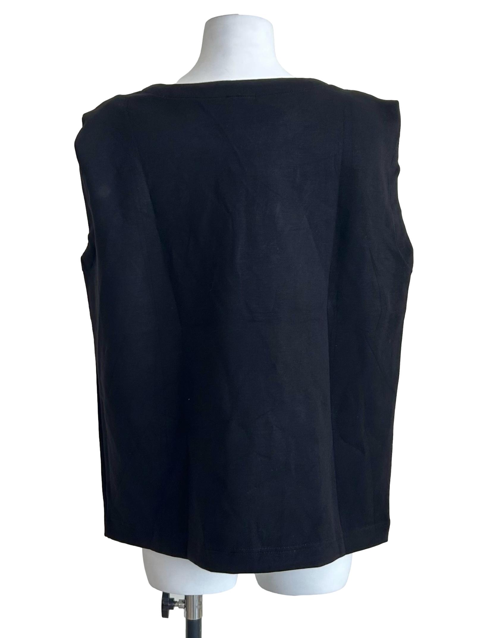 Black Sleeveless Shell Top