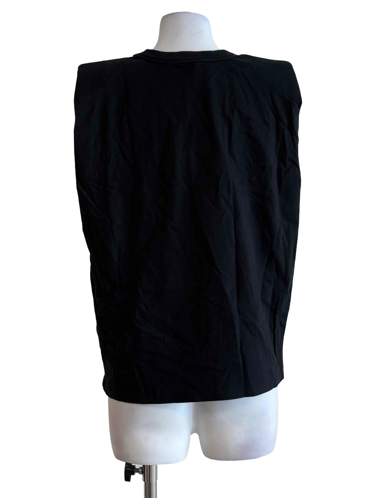 Night Black Sleeveless Round Neck Top