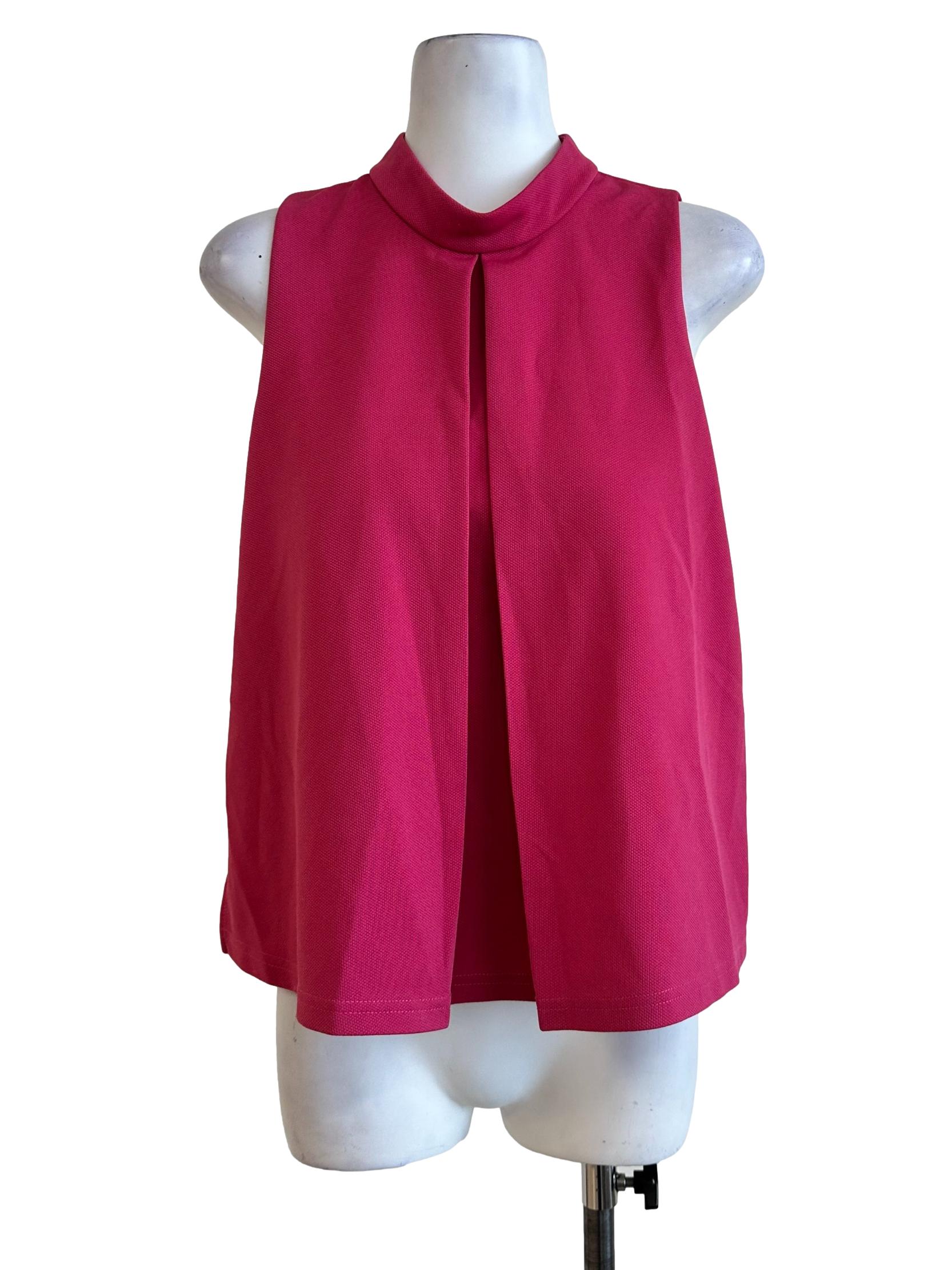 Hot Pink Textured Sleveeless Top