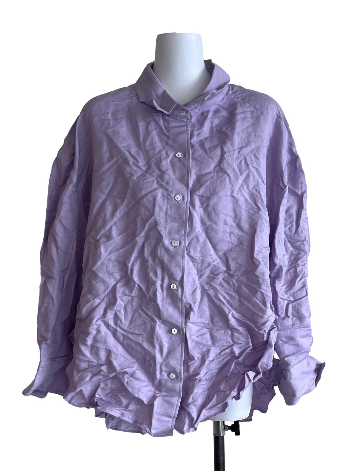 Purple Linen Oversized Shirt OSN
