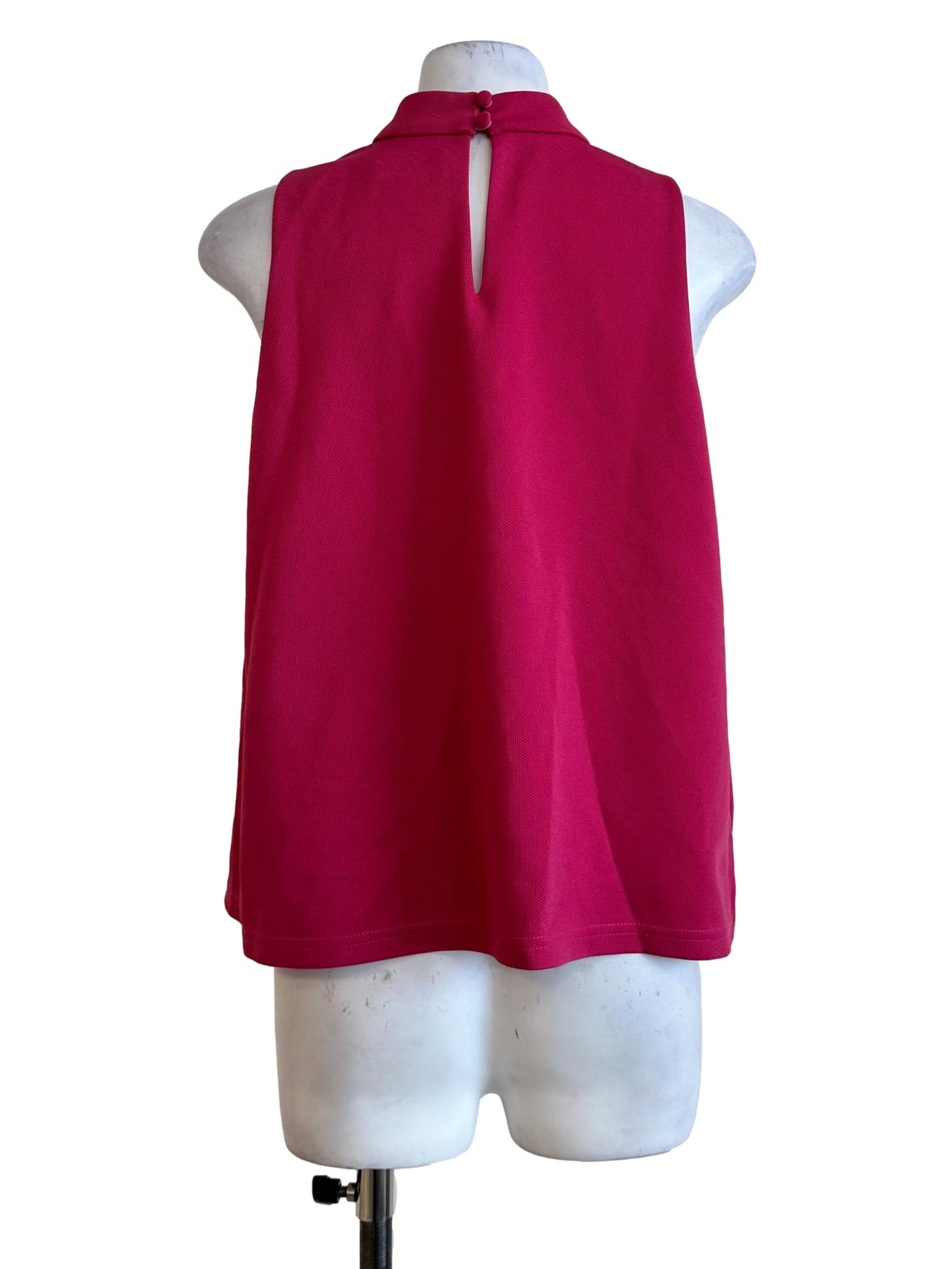 Hot Pink Textured Sleveeless Top