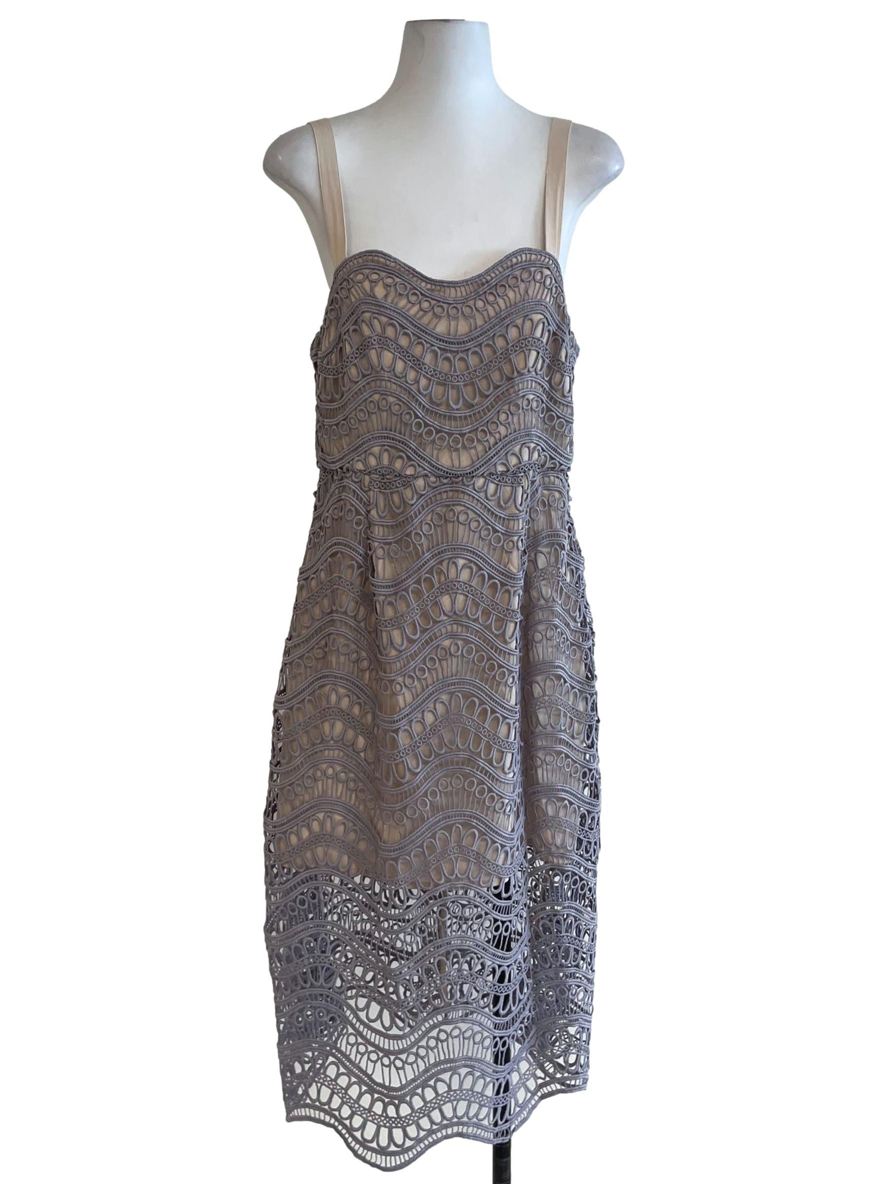 Pastel Purple Lace A-Line Dress