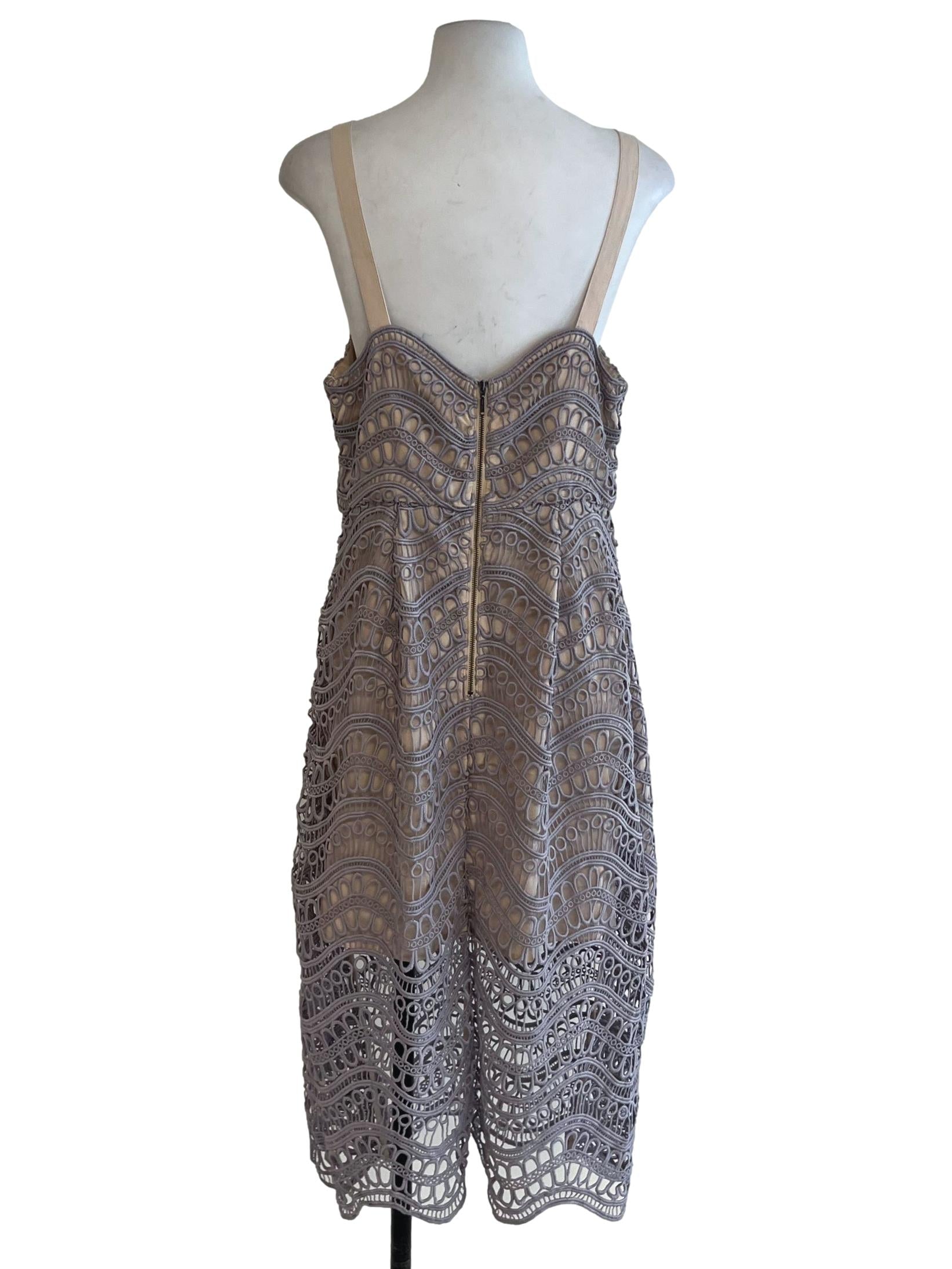 Pastel Purple Lace A-Line Dress