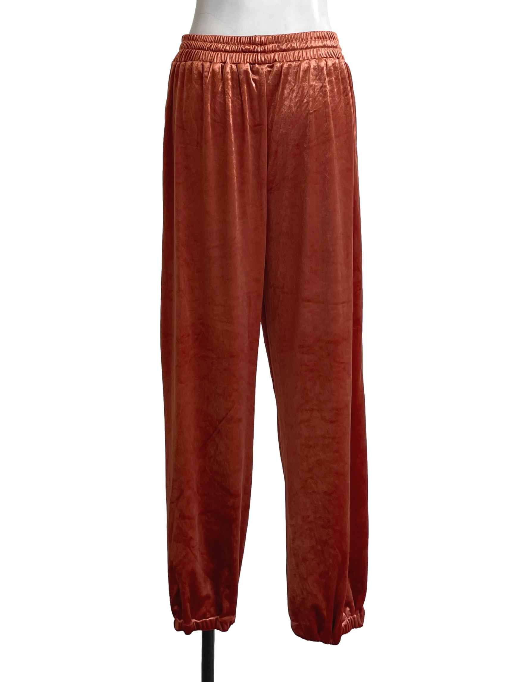 Orange Velvet Sweatpants YHF