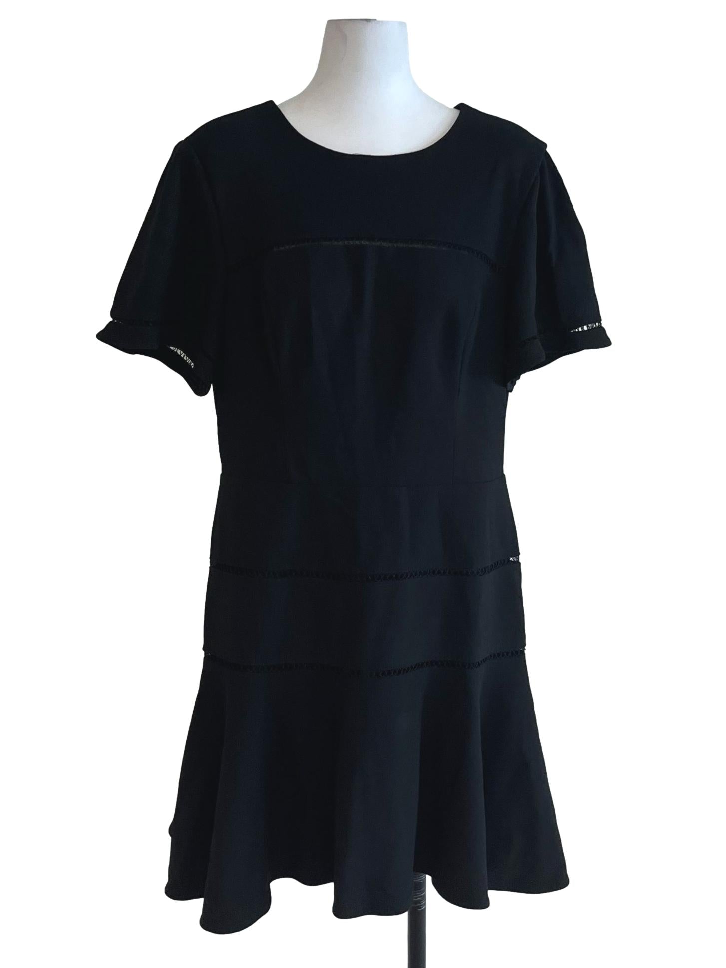 Black Jewel Neckline Empire Dress