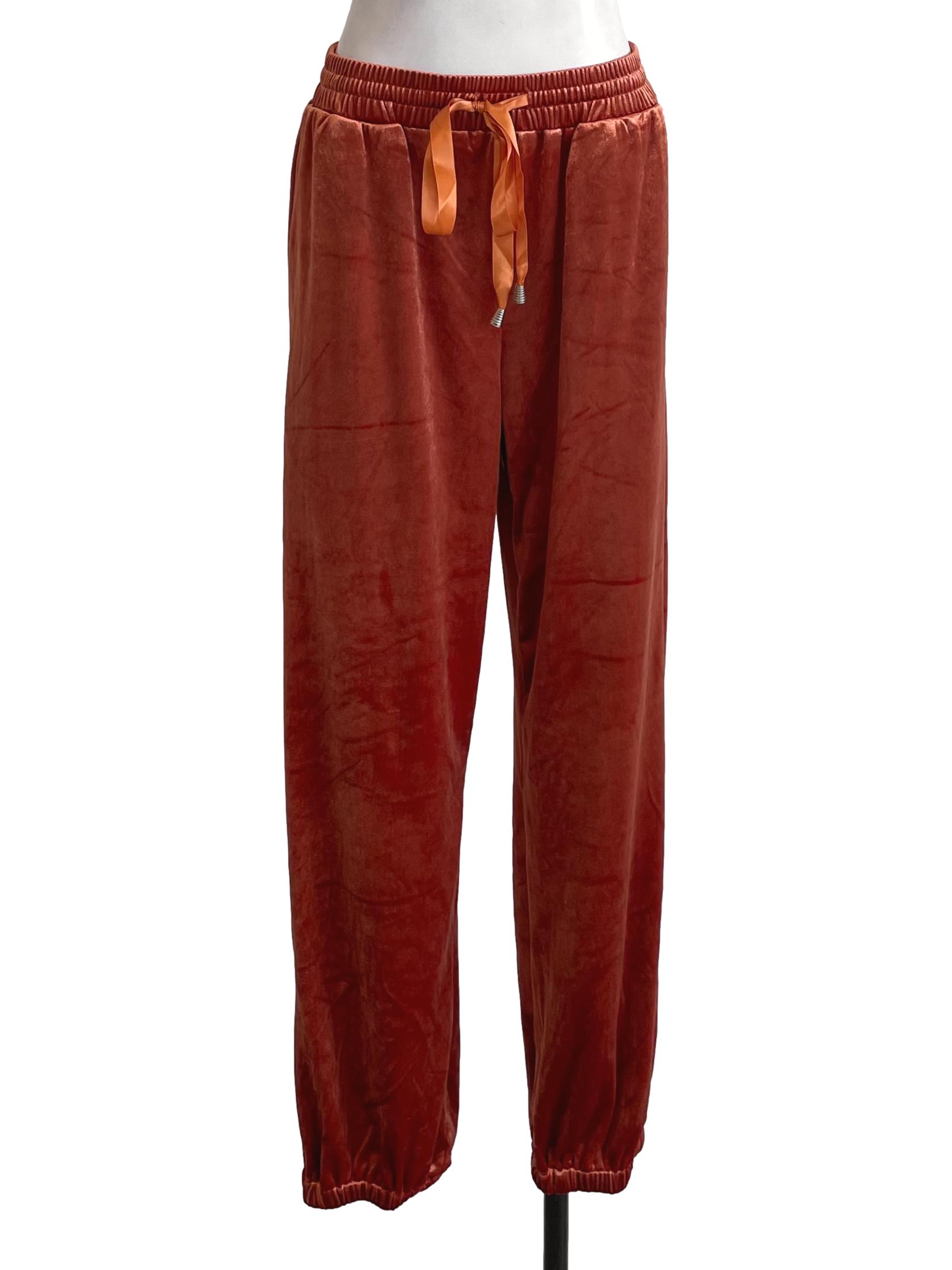 Orange Velvet Sweatpants YHF