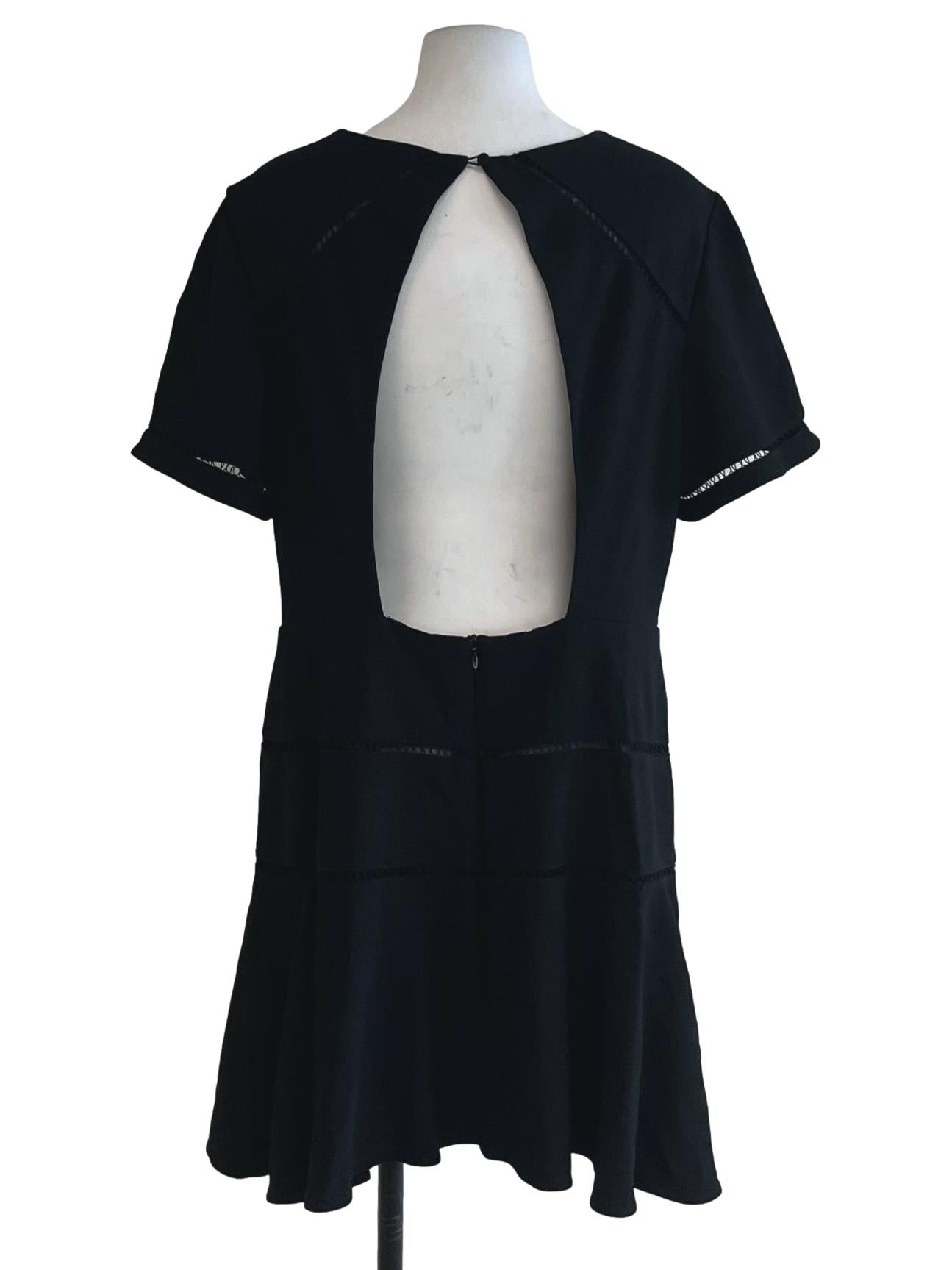 Black Jewel Neckline Empire Dress