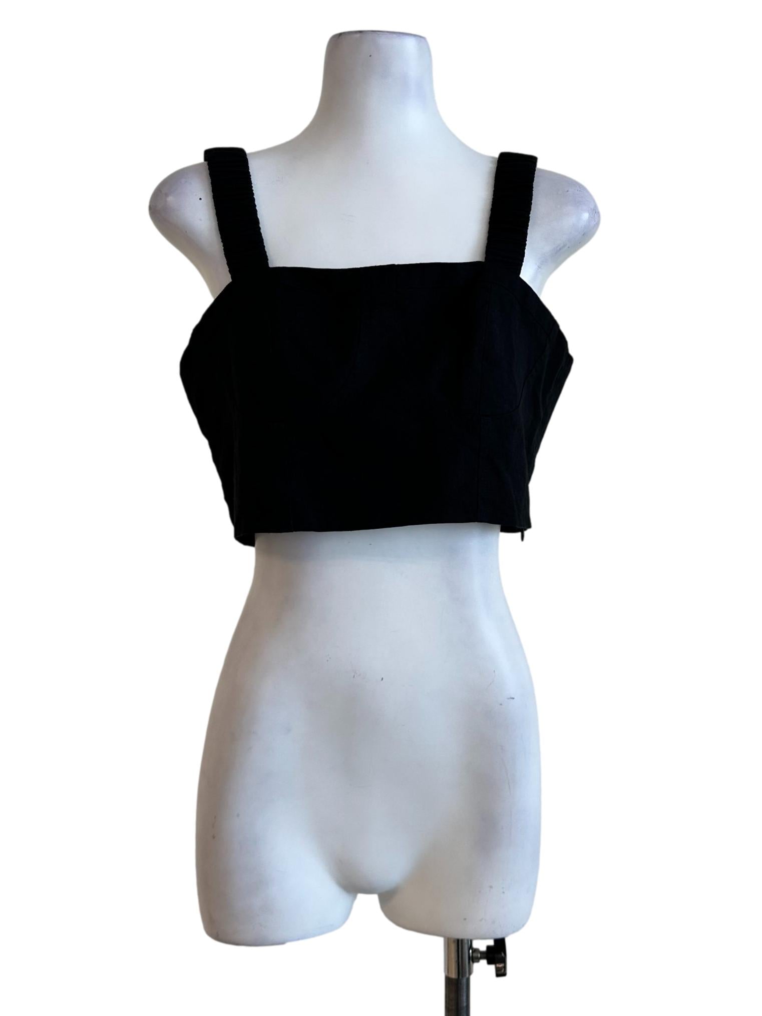 Black Non Padded Sleeveless Crop Top