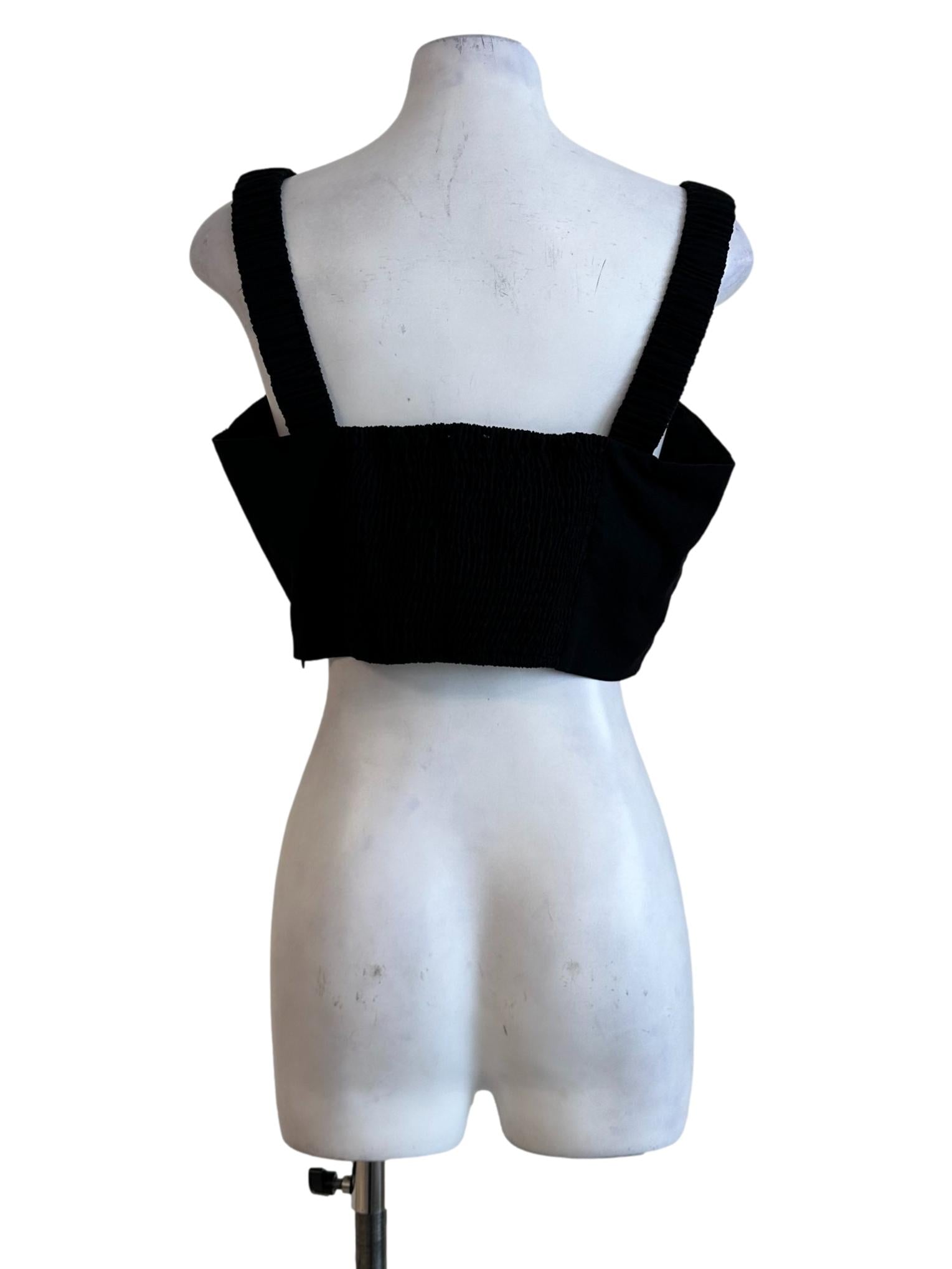 Black Non Padded Sleeveless Crop Top
