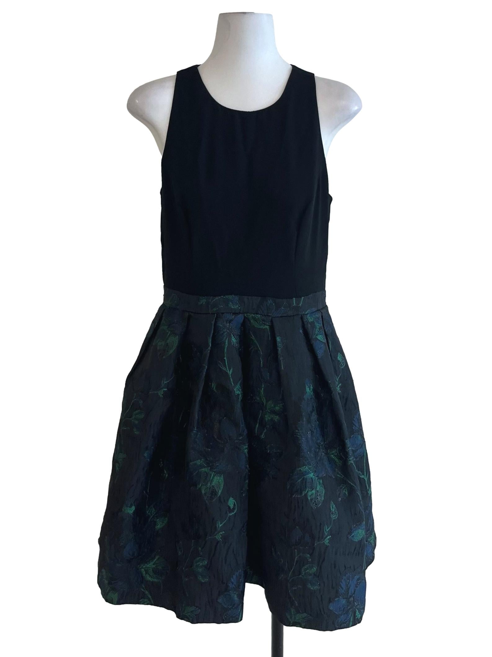 Black Floral A-Line Dress
