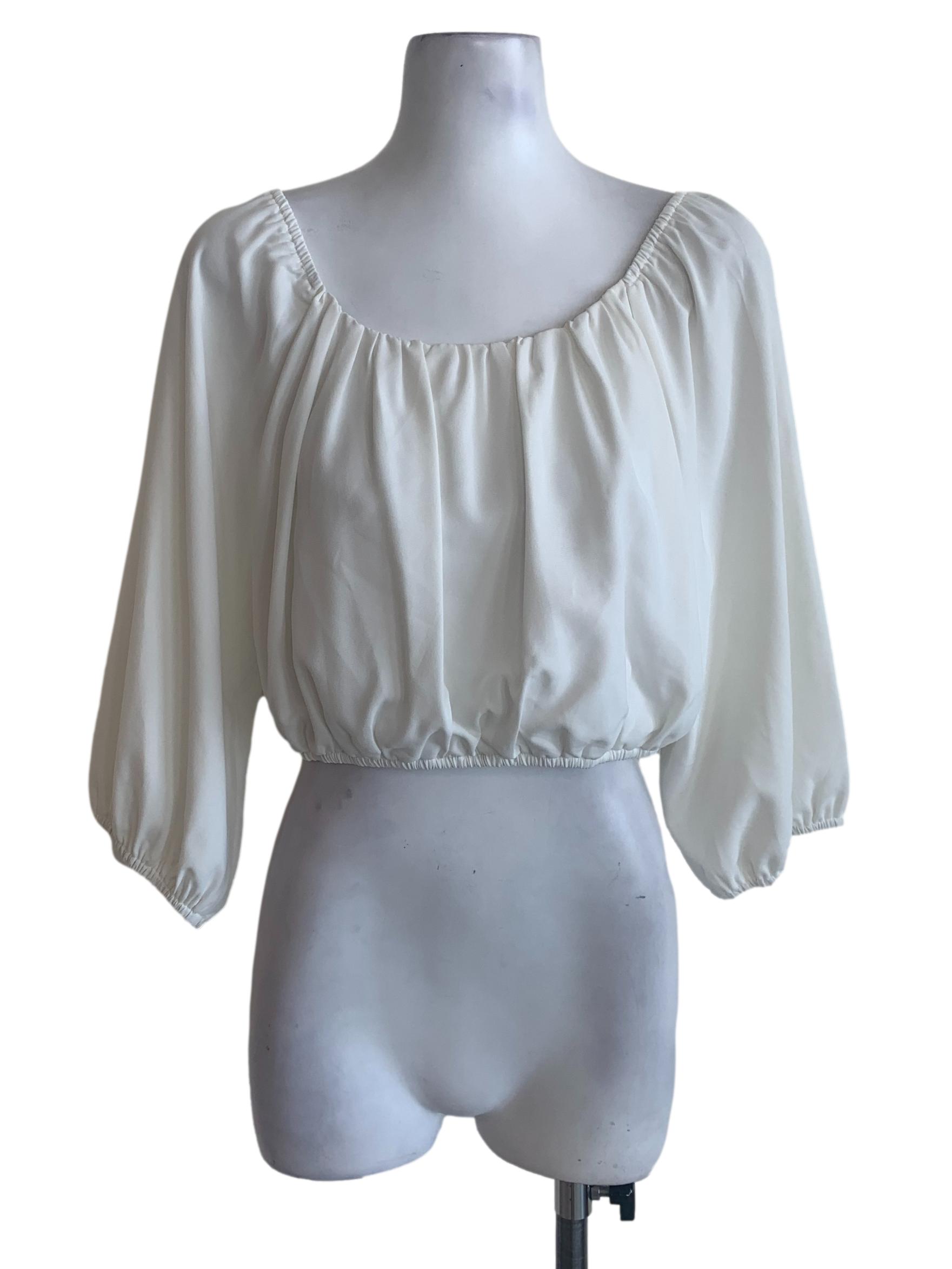 White Jewel Neck Top