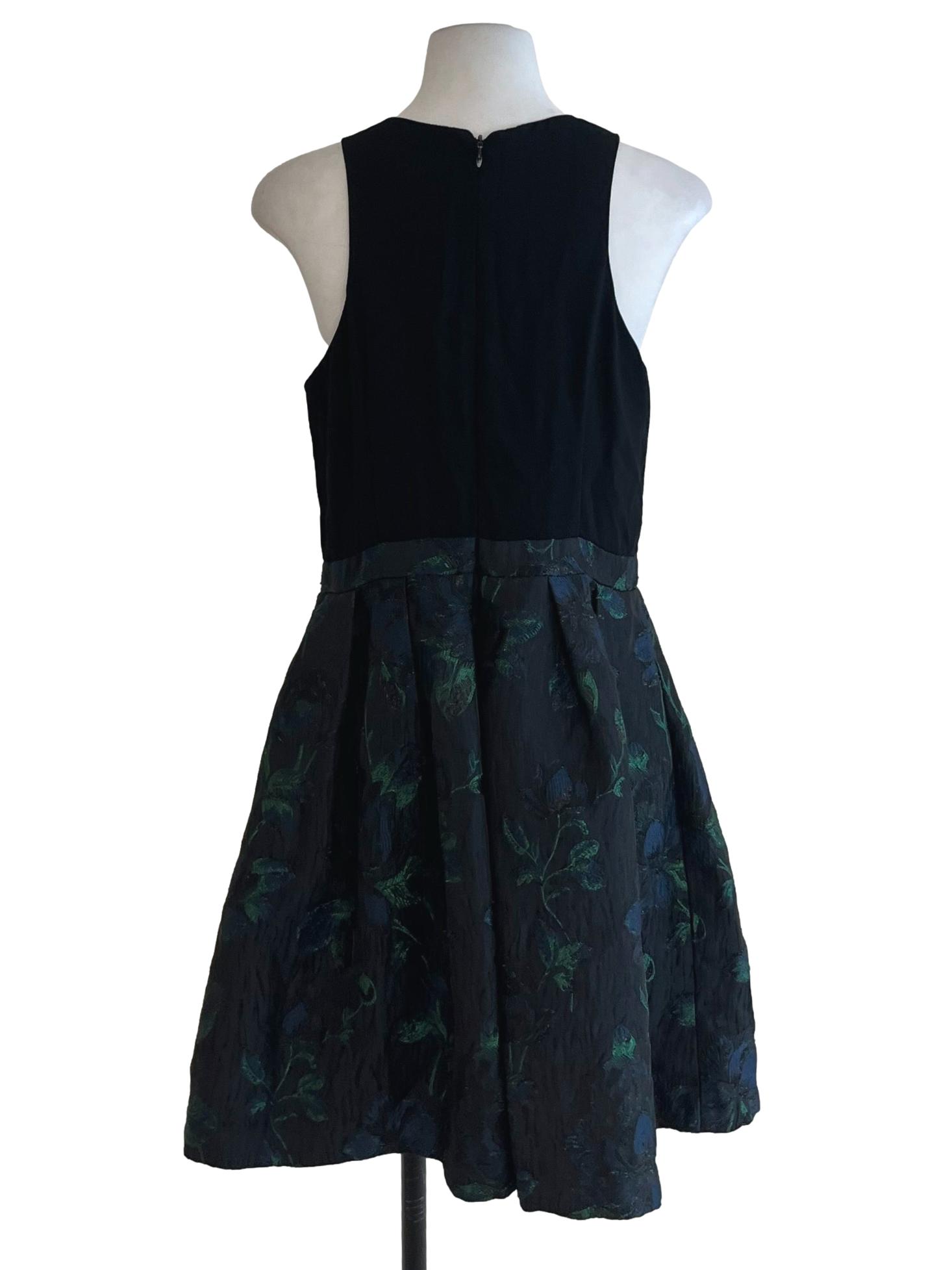 Black Floral A-Line Dress