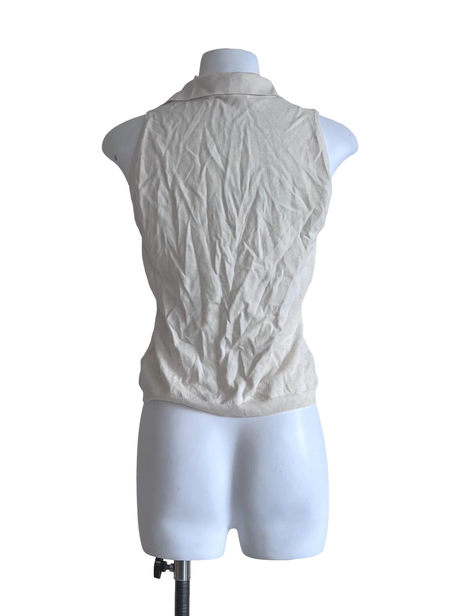 Cream Silk Knit Polo OSN