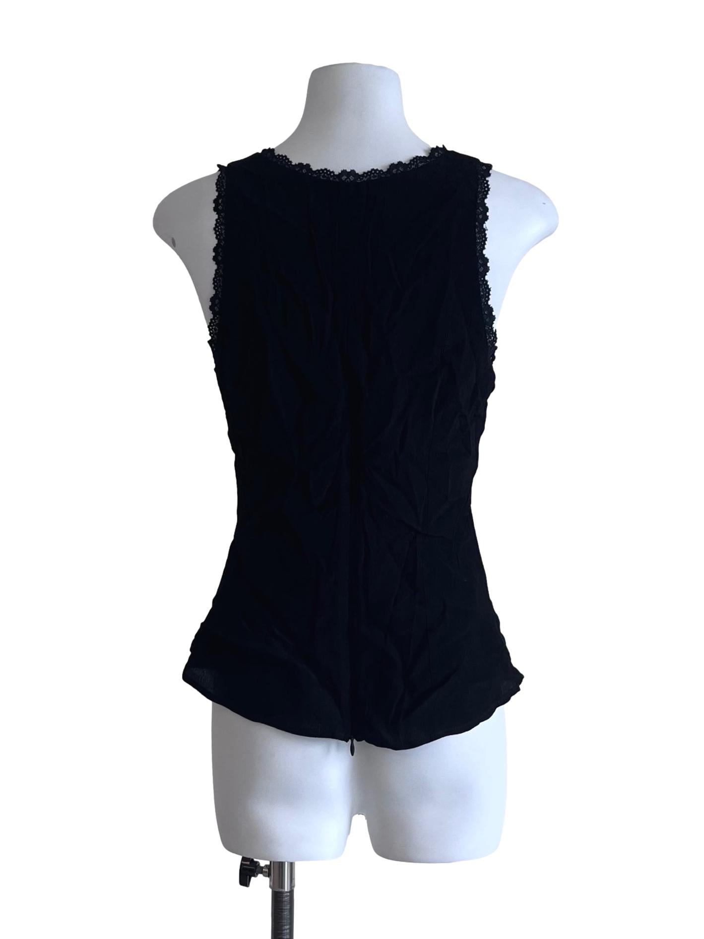 Ink Black V-Neck Top CM