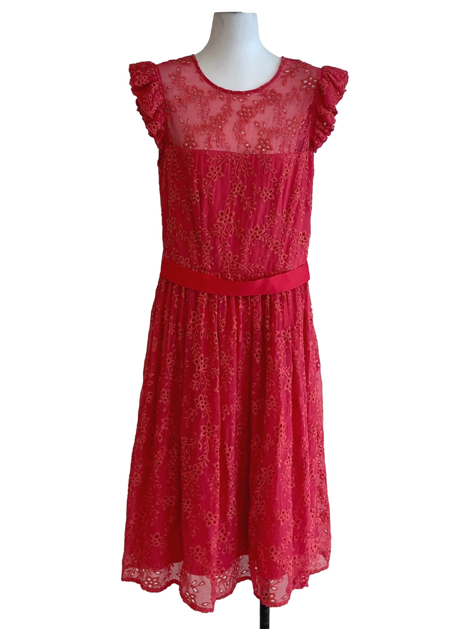 Pink Birdseye Empire Dress