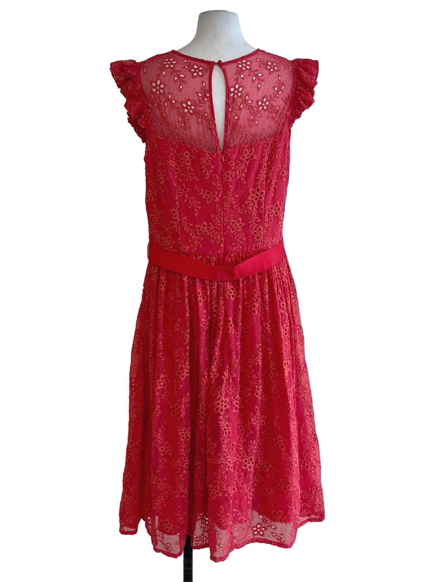 Pink Birdseye Empire Dress