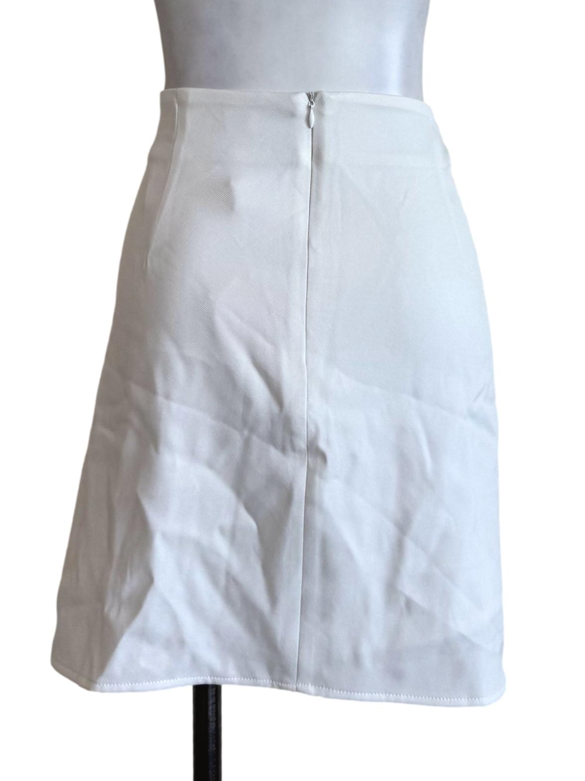 Pure White Front Slit Skirt