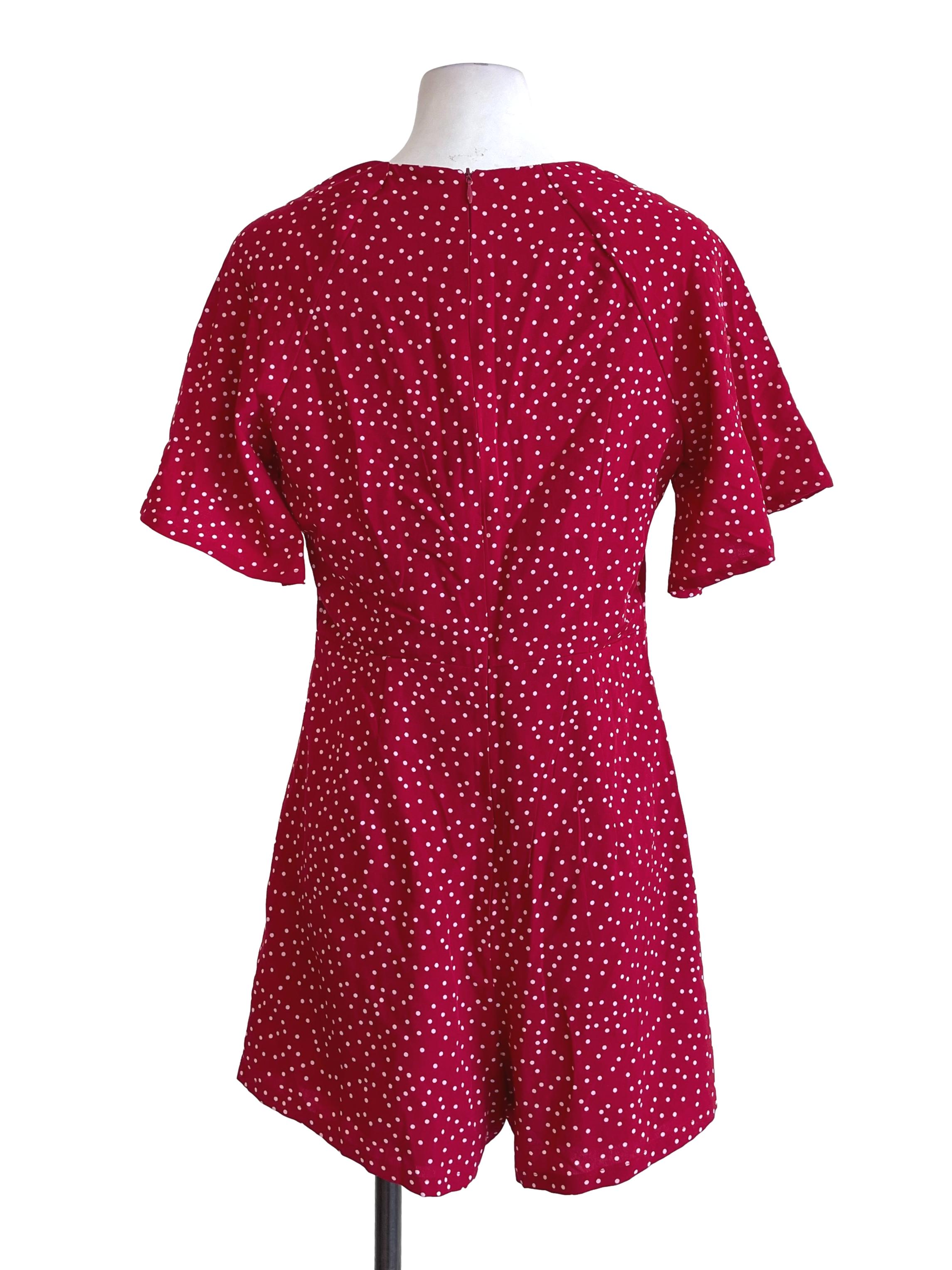 Ruby Dots Tie Bow Romper