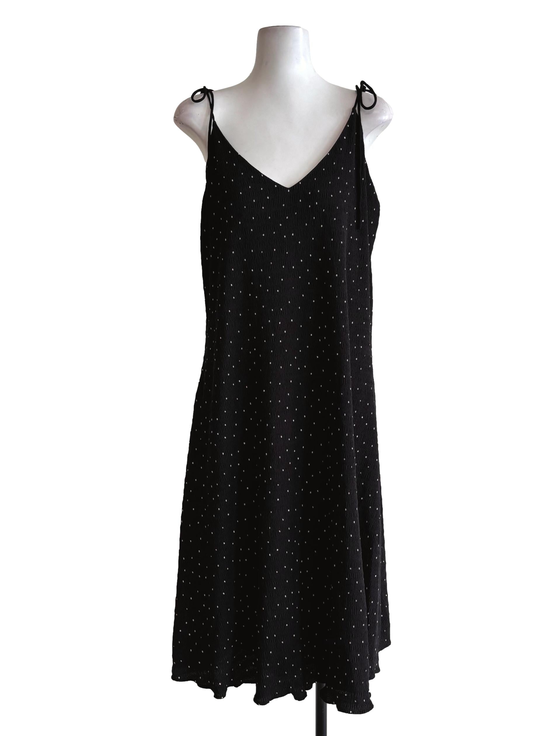 Black Polka Dot Spaghetti Strap Dress