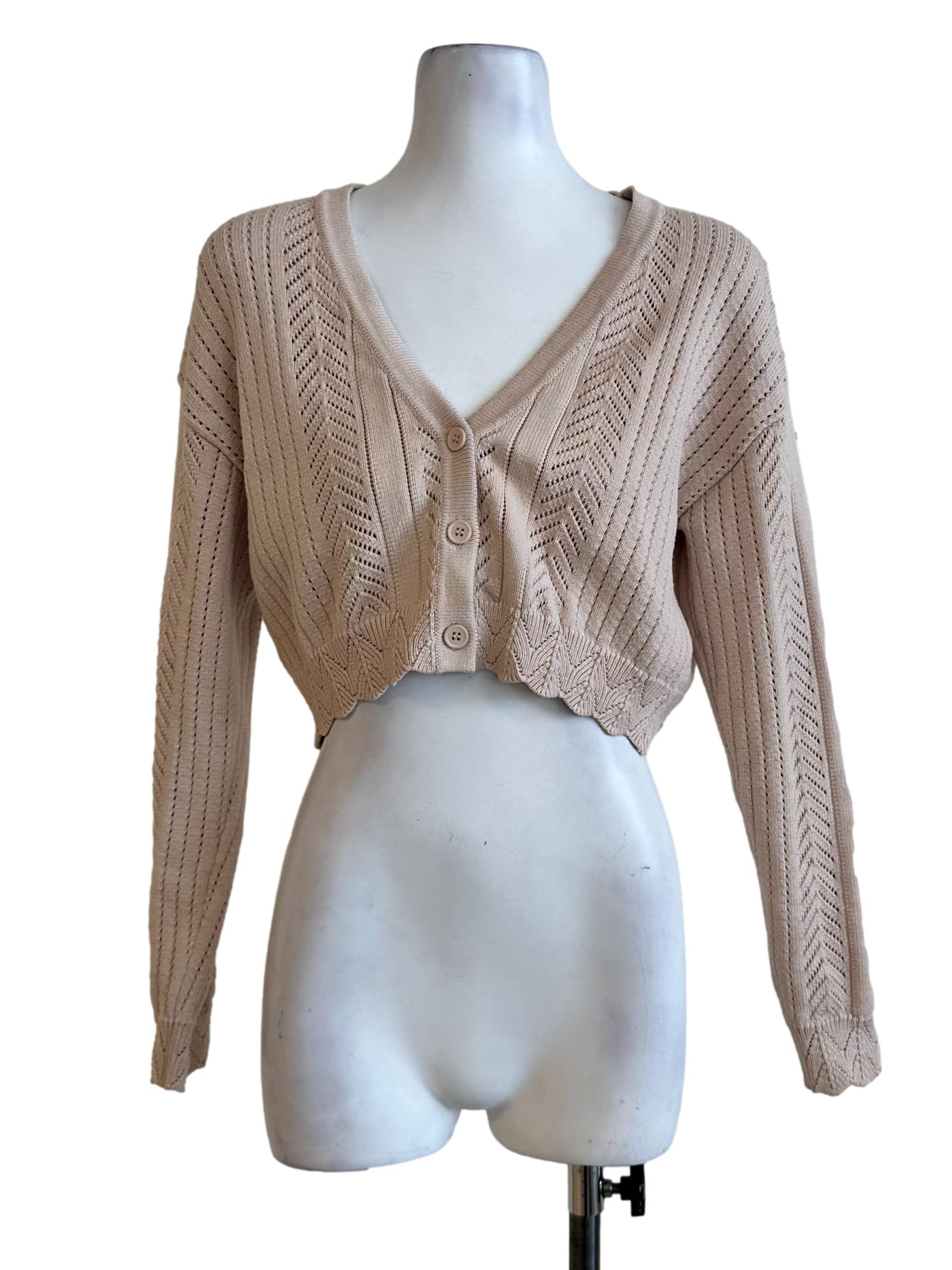 Egg Nog Beige Knit Cardigan