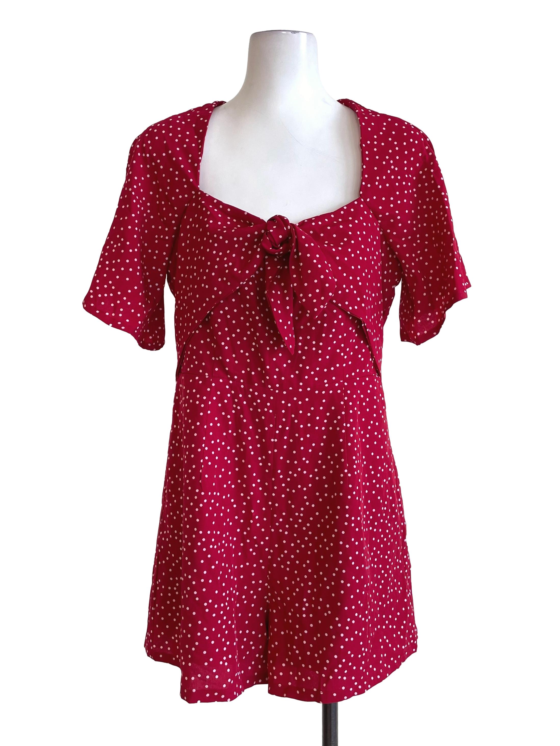 Ruby Dots Tie Bow Romper