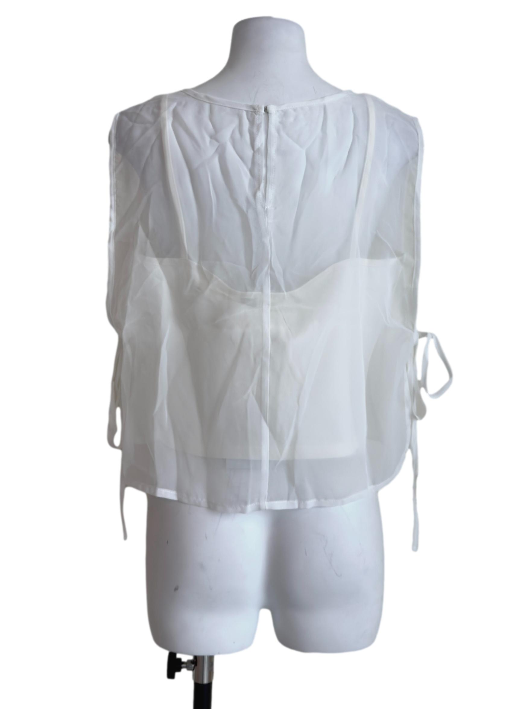 White Kyo Sheer Overlay Top