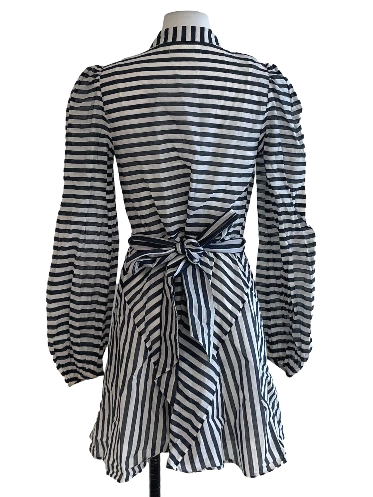 Stone Grey Awning Stripe Shirt Dress
