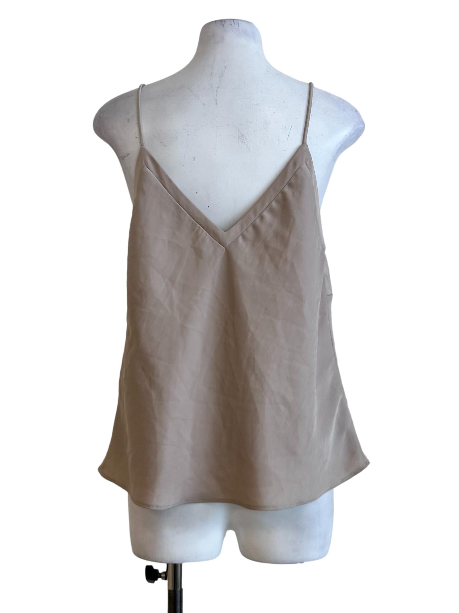 Beige Non Padded Sleeveless Top