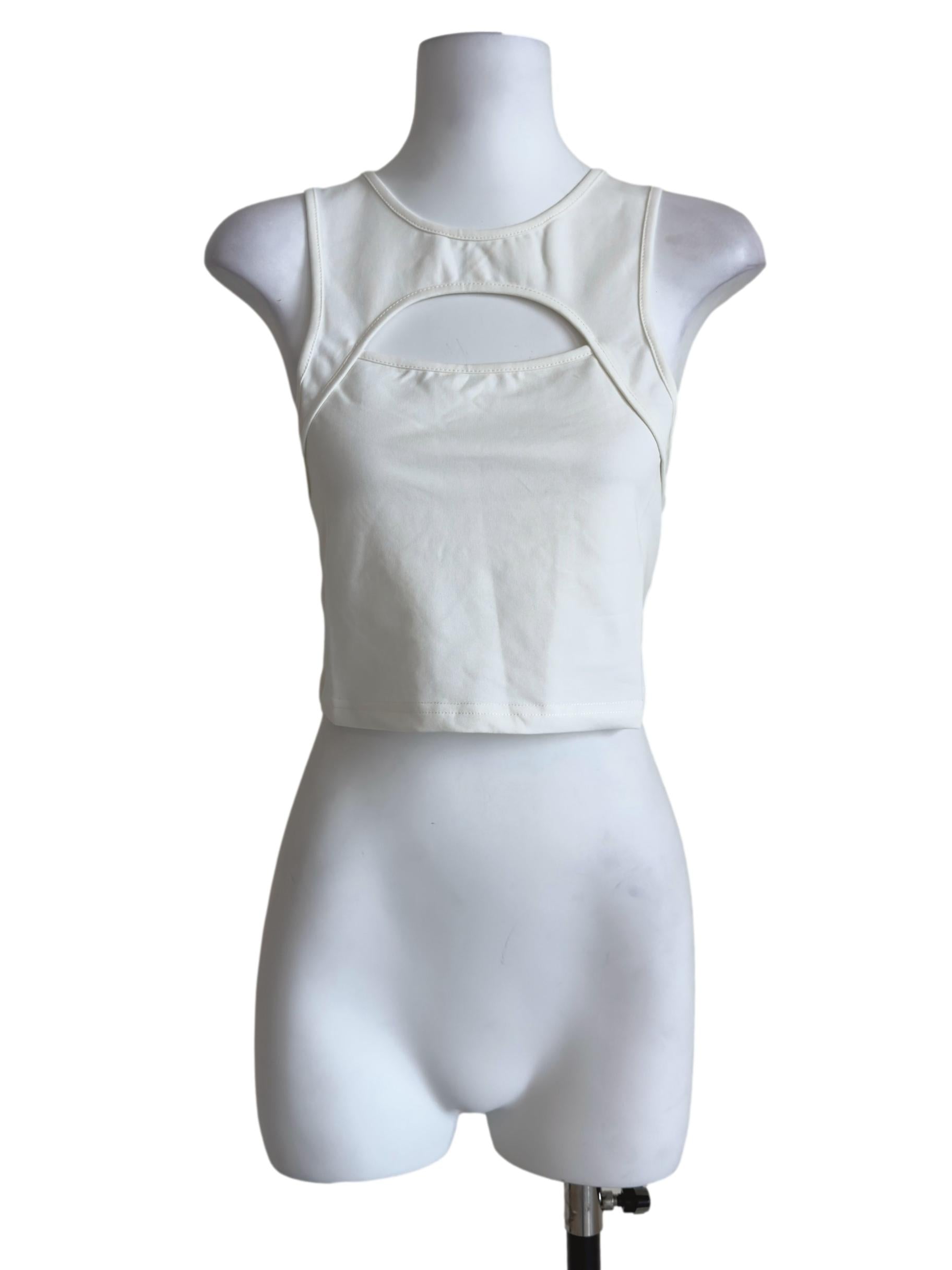 White Gia Cut Out Racercut Top