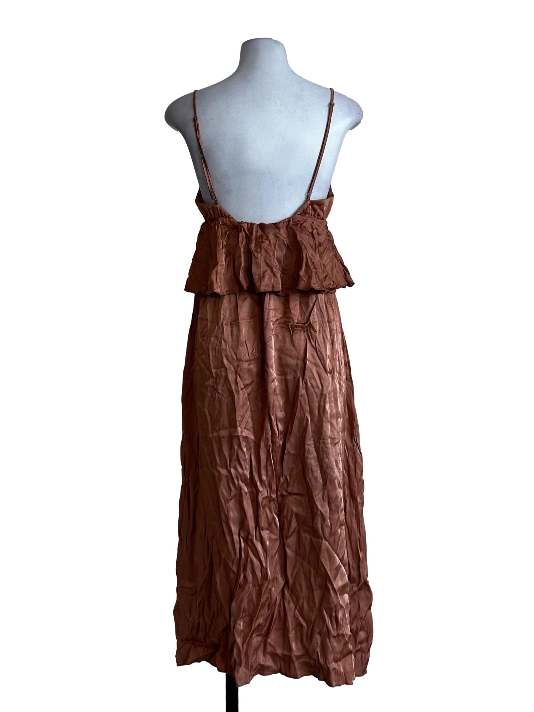 Sandstone Orange Plain Sleeveless Dress