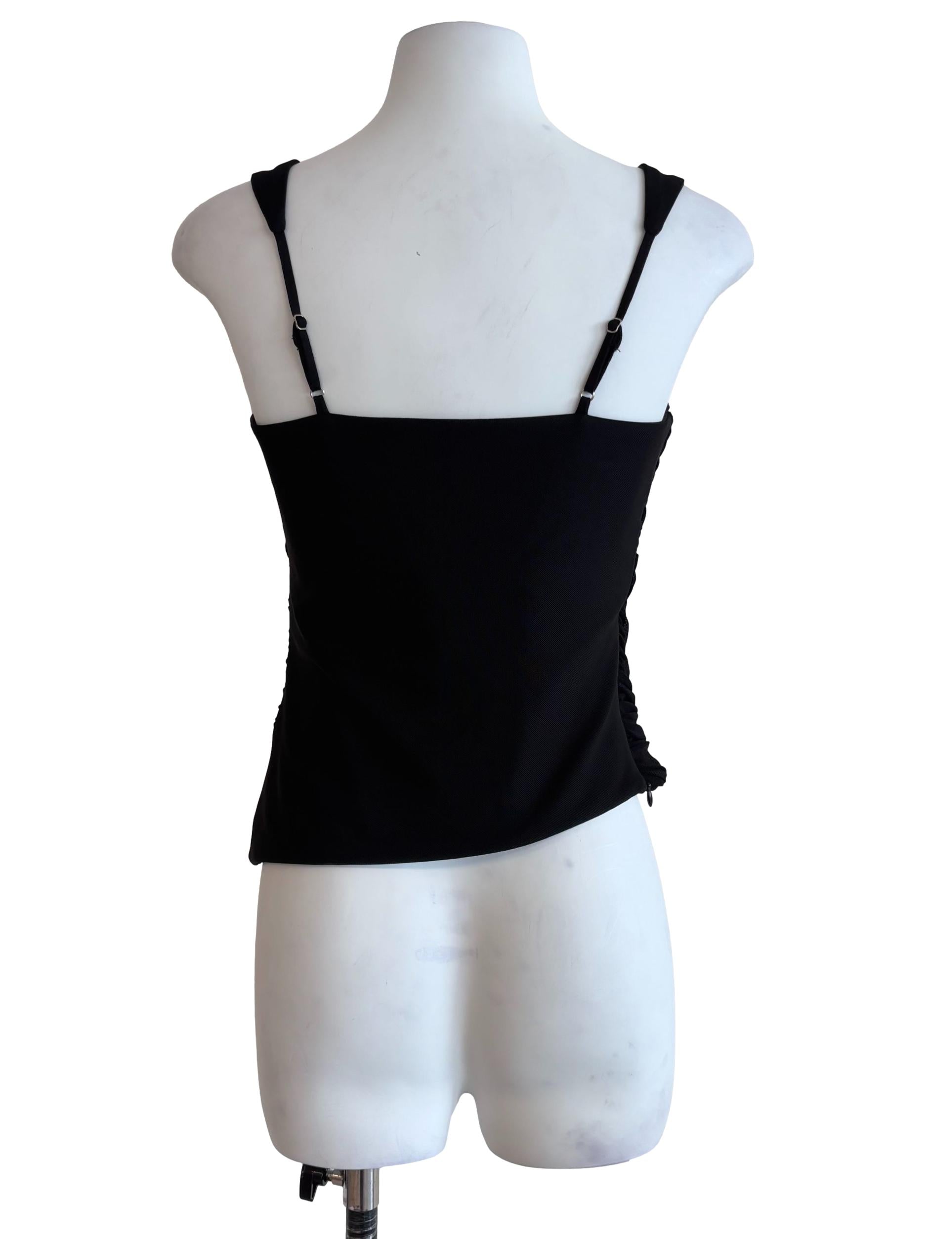 Jet Black Square Neck Draped Top