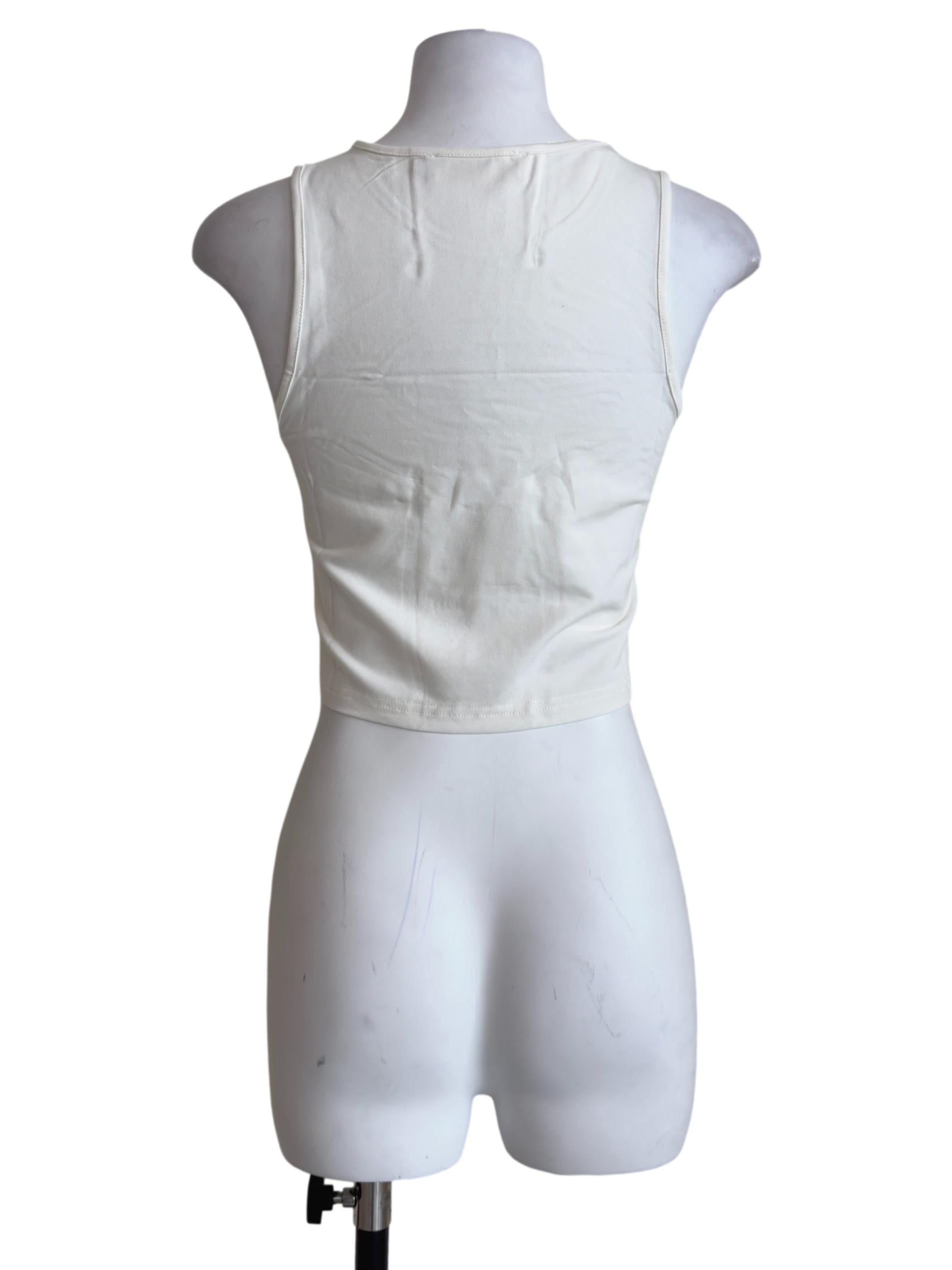 White Gia Cut Out Racercut Top