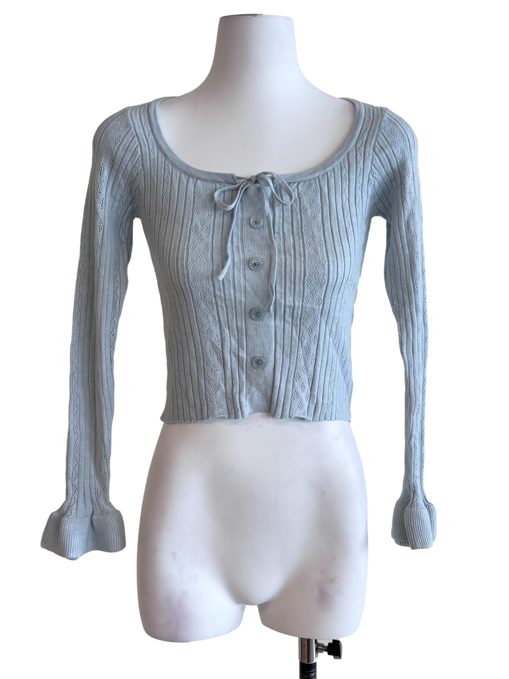 Baby Blue Long Sleeve Knit Top