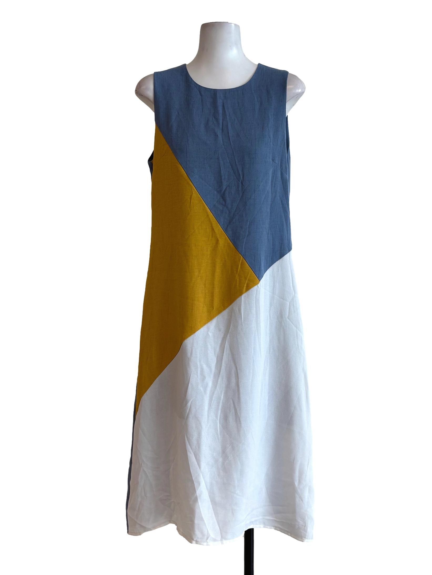 Tricolour Sleeveless Dress
