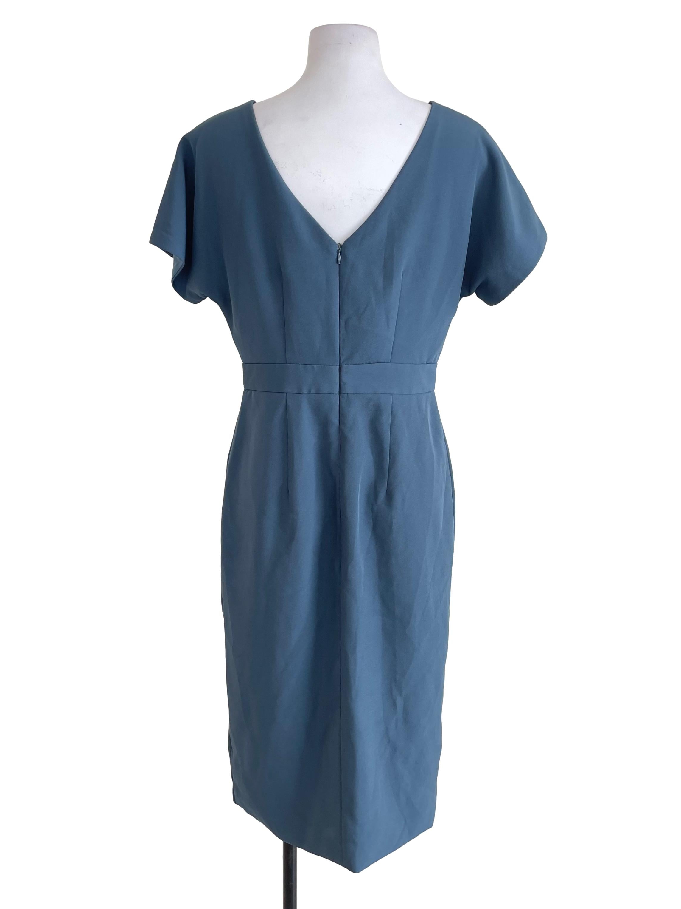 Fayth Blue Pleated Slip Dress | REFASH